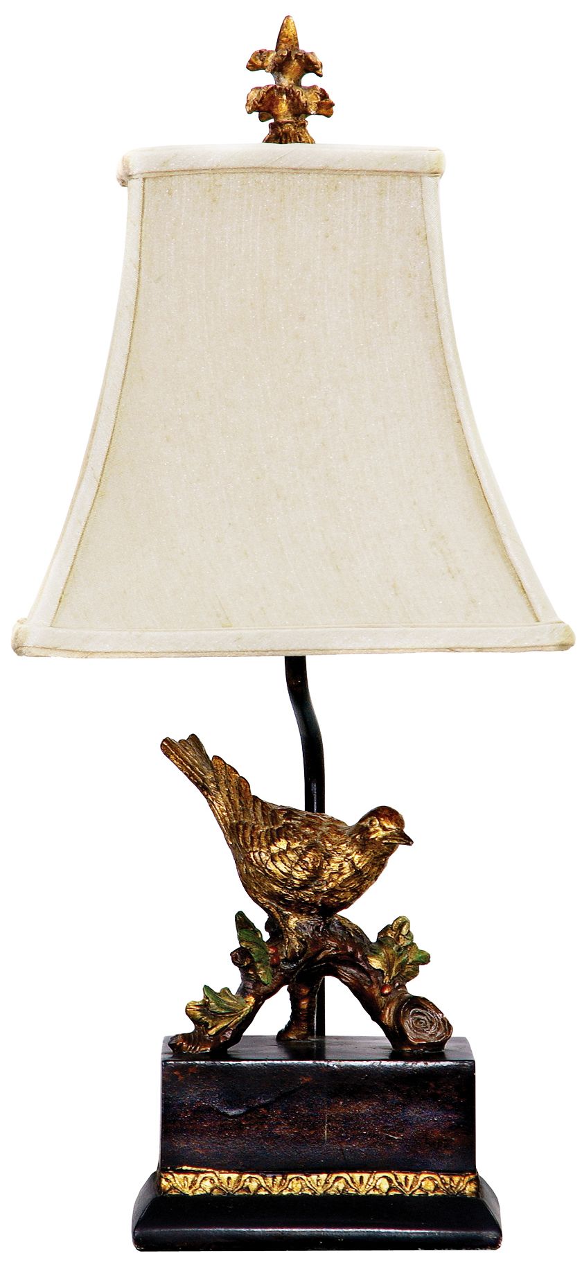 Perching Robin Gold Leaf and Black Table Lamp
