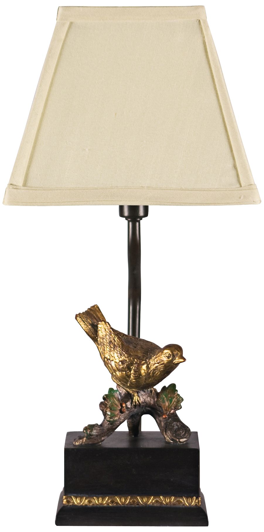 Perching Robin Gold Leaf and Black Table Lamp