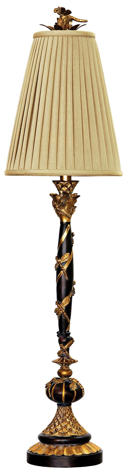 Dragonfly Gold Leaf and Black Table Lamp
