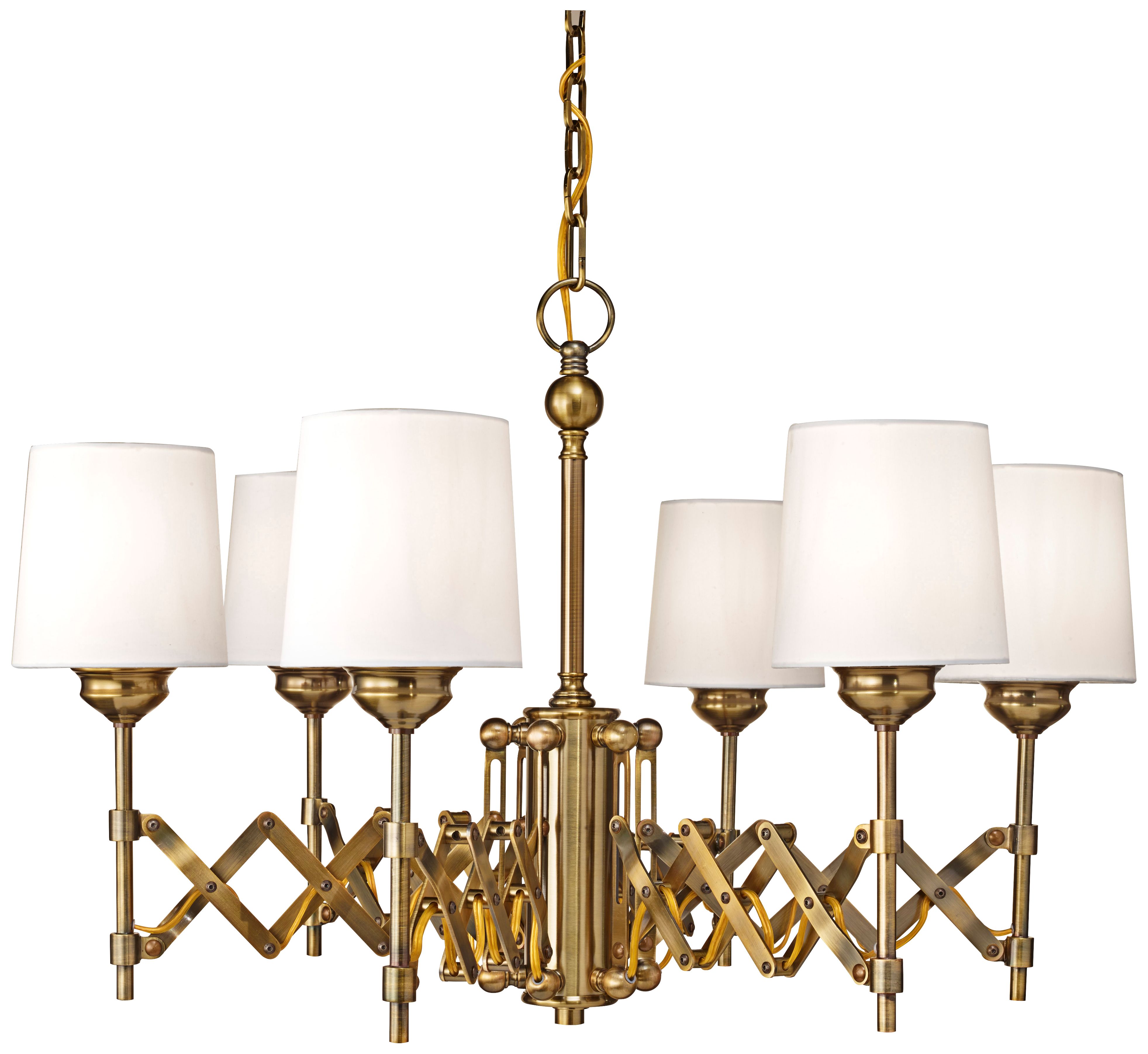 Murray Feiss Hugo 6-Light Expandable Bali Brass Chandelier