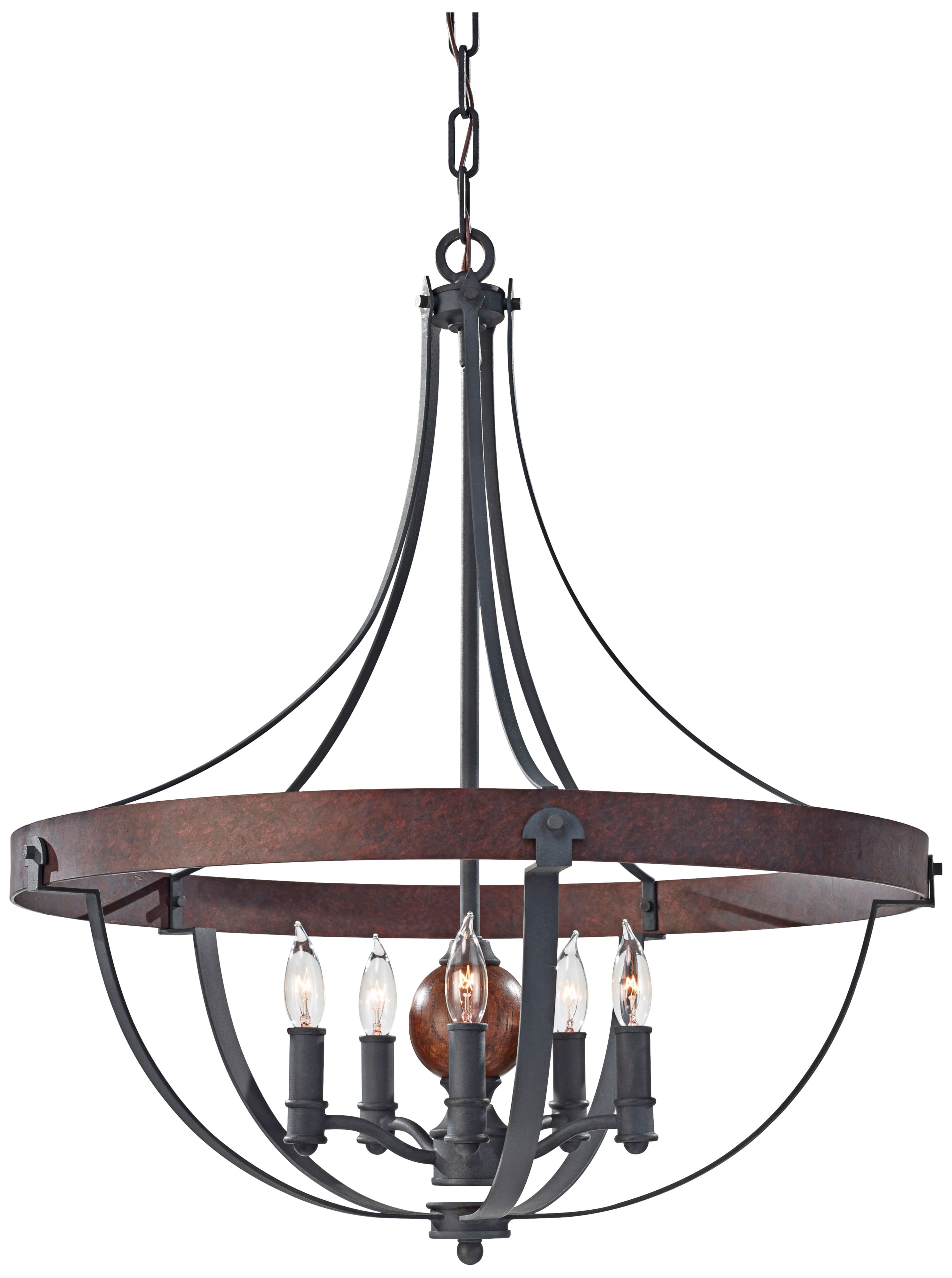 Murray Feiss Alston 24" Wide Rustic Industrial Chandelier