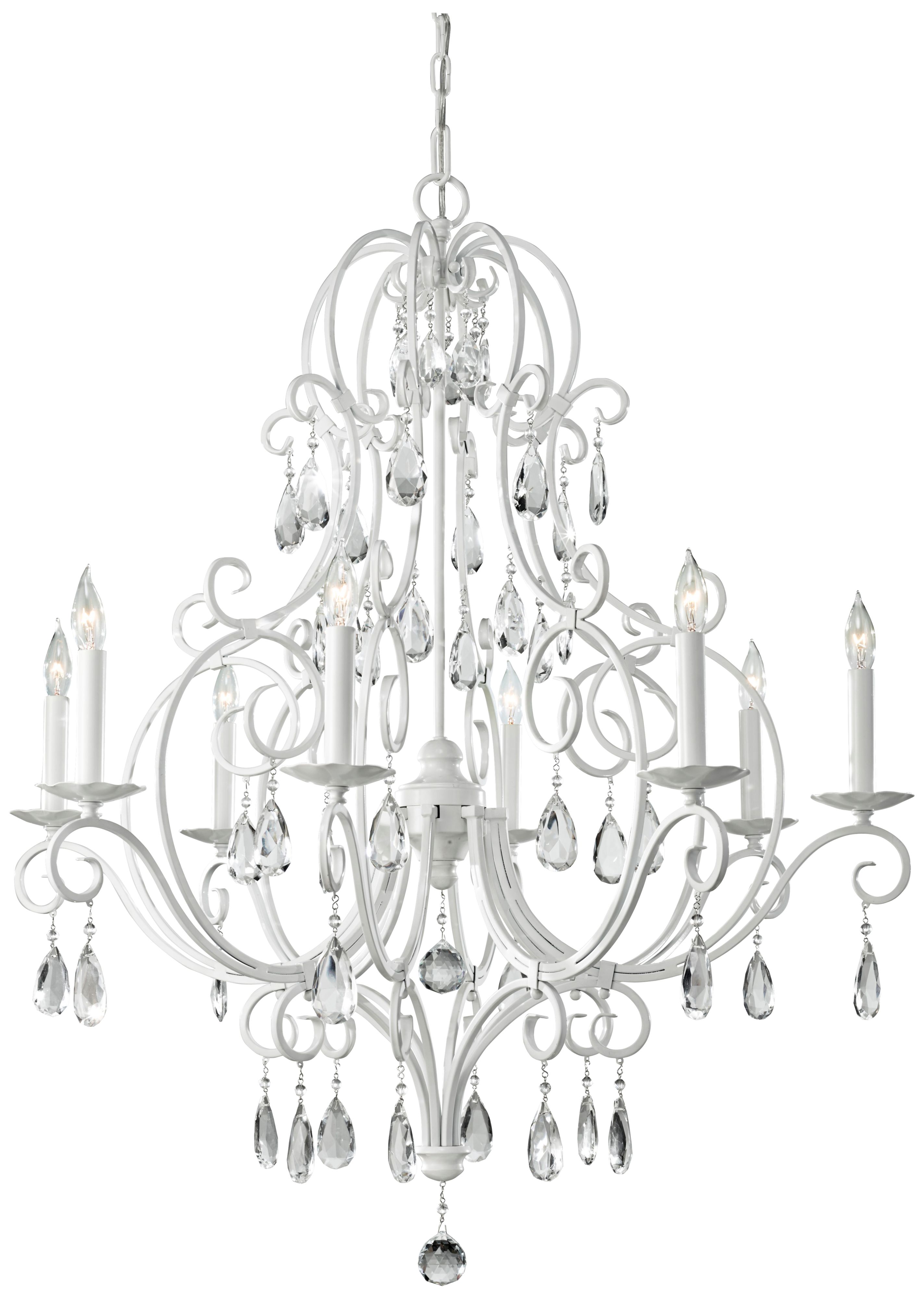 Murray Feiss Chateau Blanc 32" Wide White Chandelier