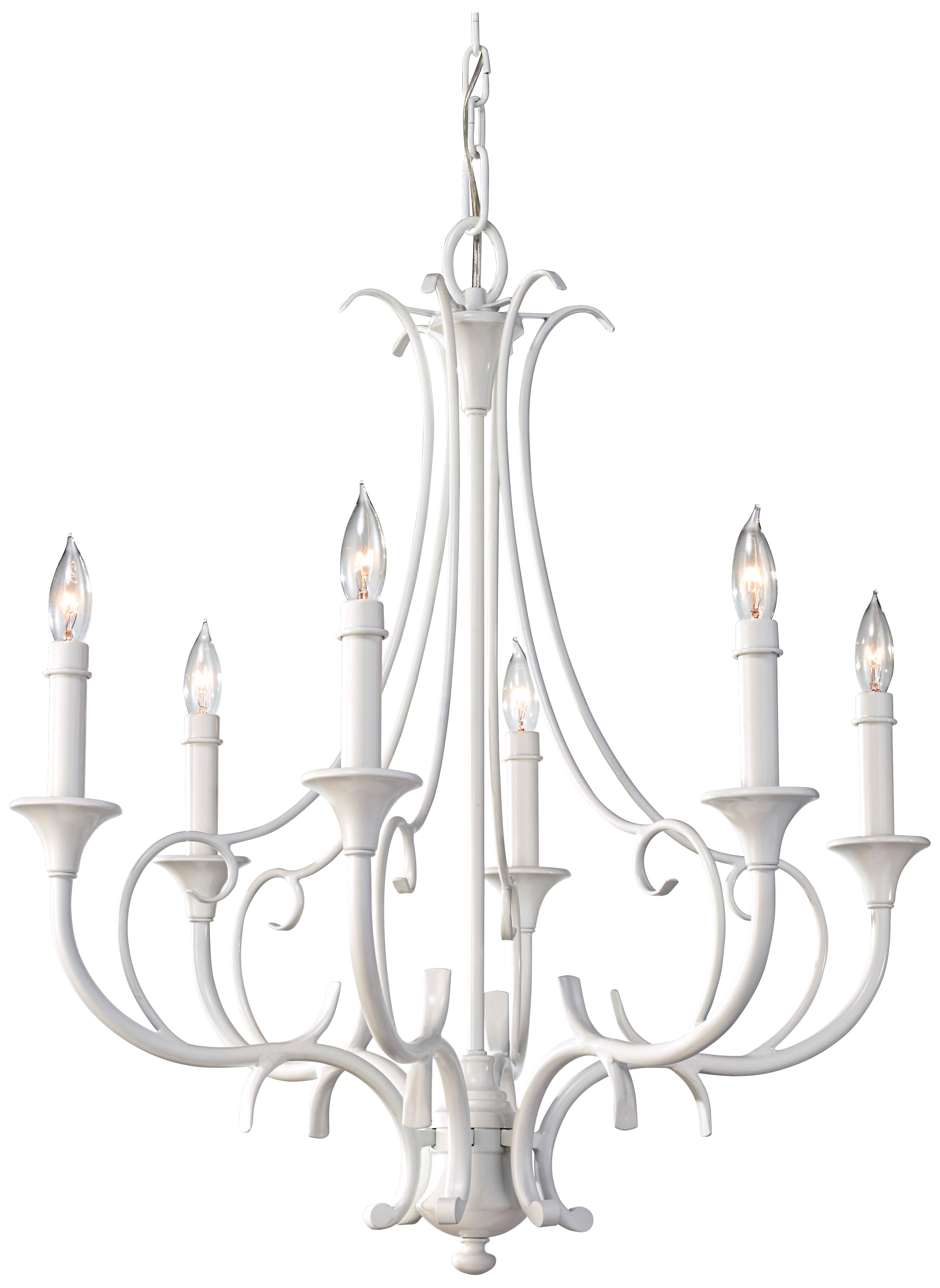 Peyton Saltspray 23 1/2" Wide 6-Light White Chandelier