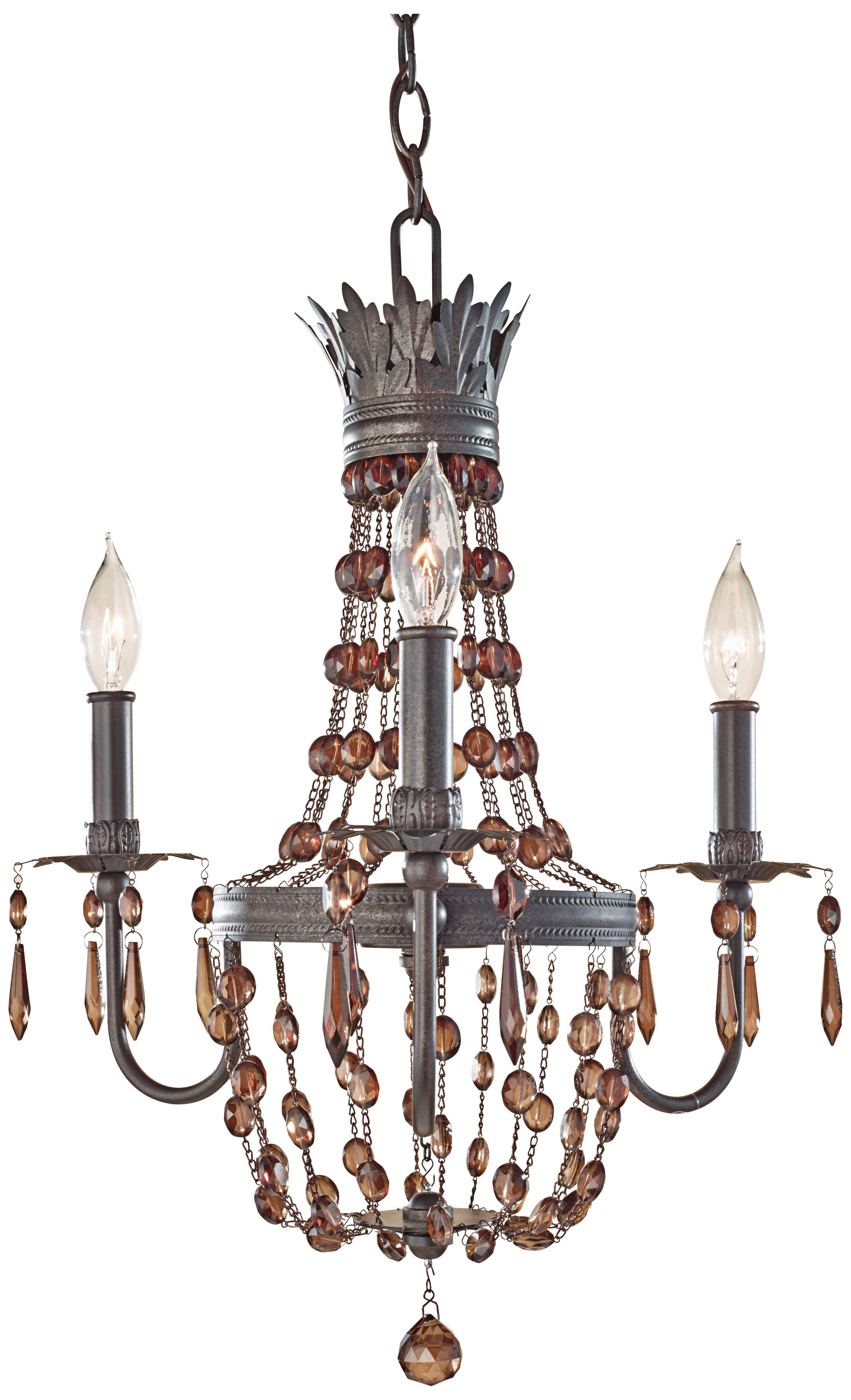 Murray Feiss Marcia 3-Light Chocolate Crystal Chandelier
