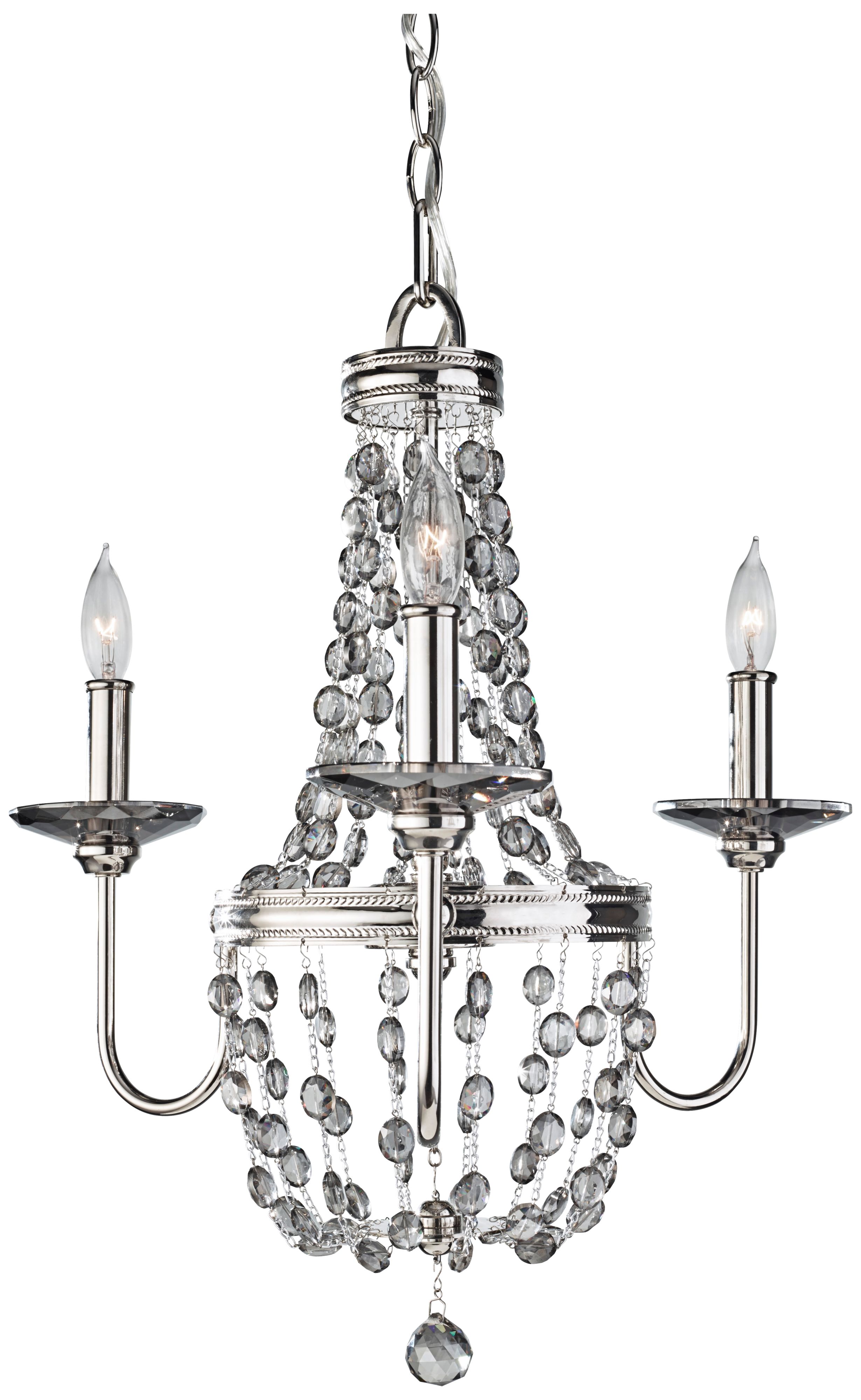 Murray Feiss Malia 18 1/2" Wide 3-Light Nickel Chandelier