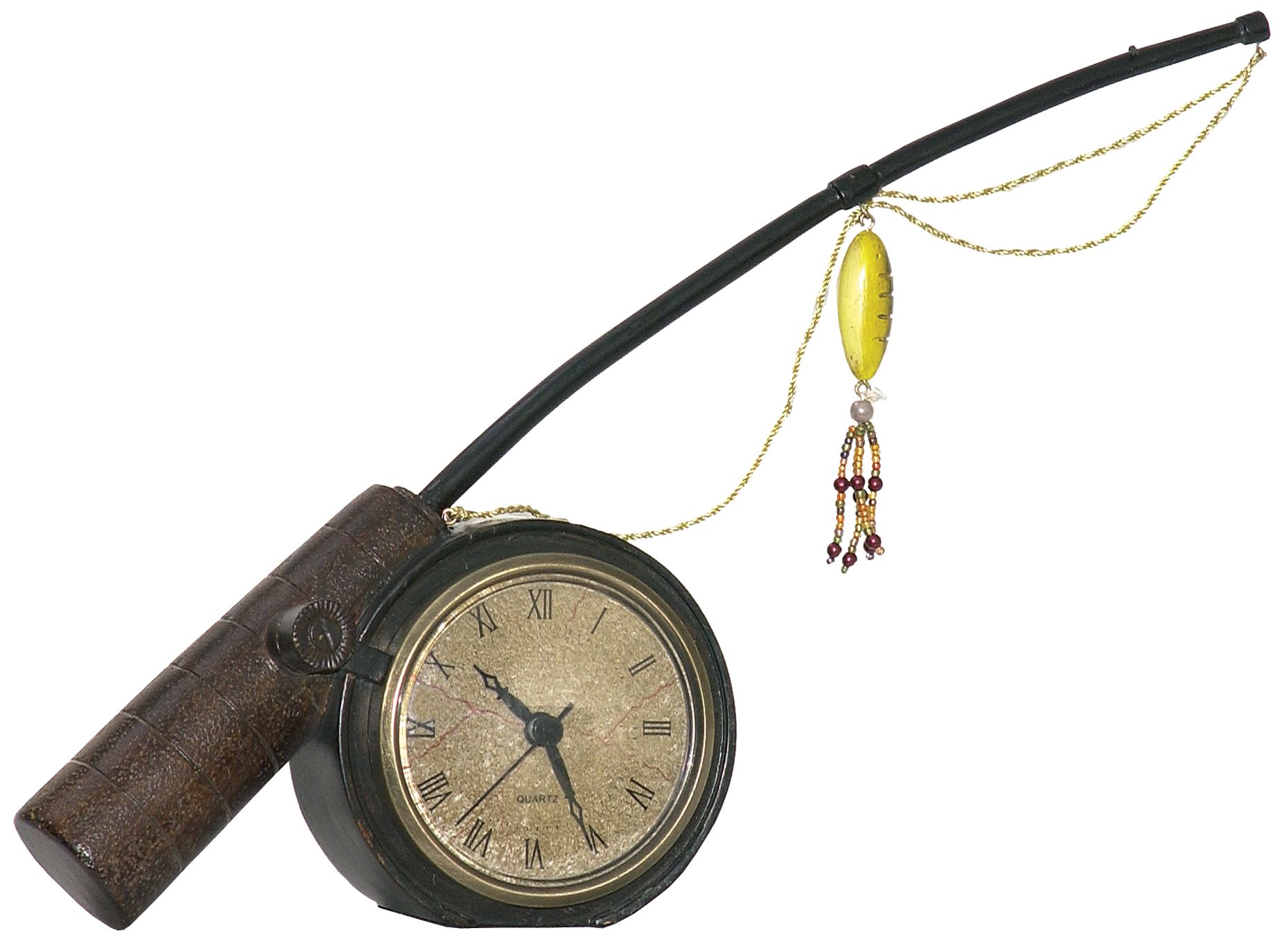 Black and Brown Rod and Reel Clock