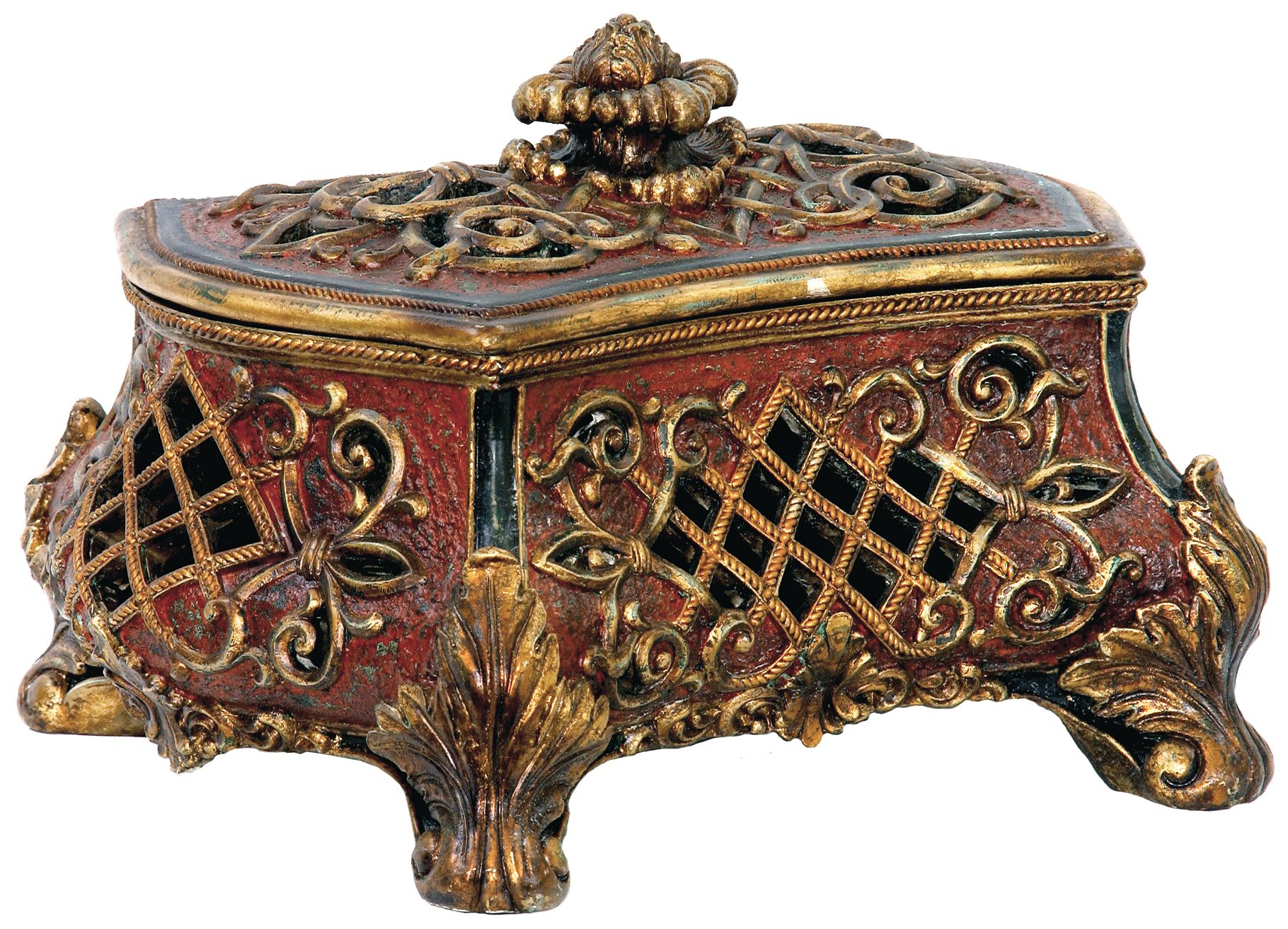 Barnum Red and Antique Gold Box