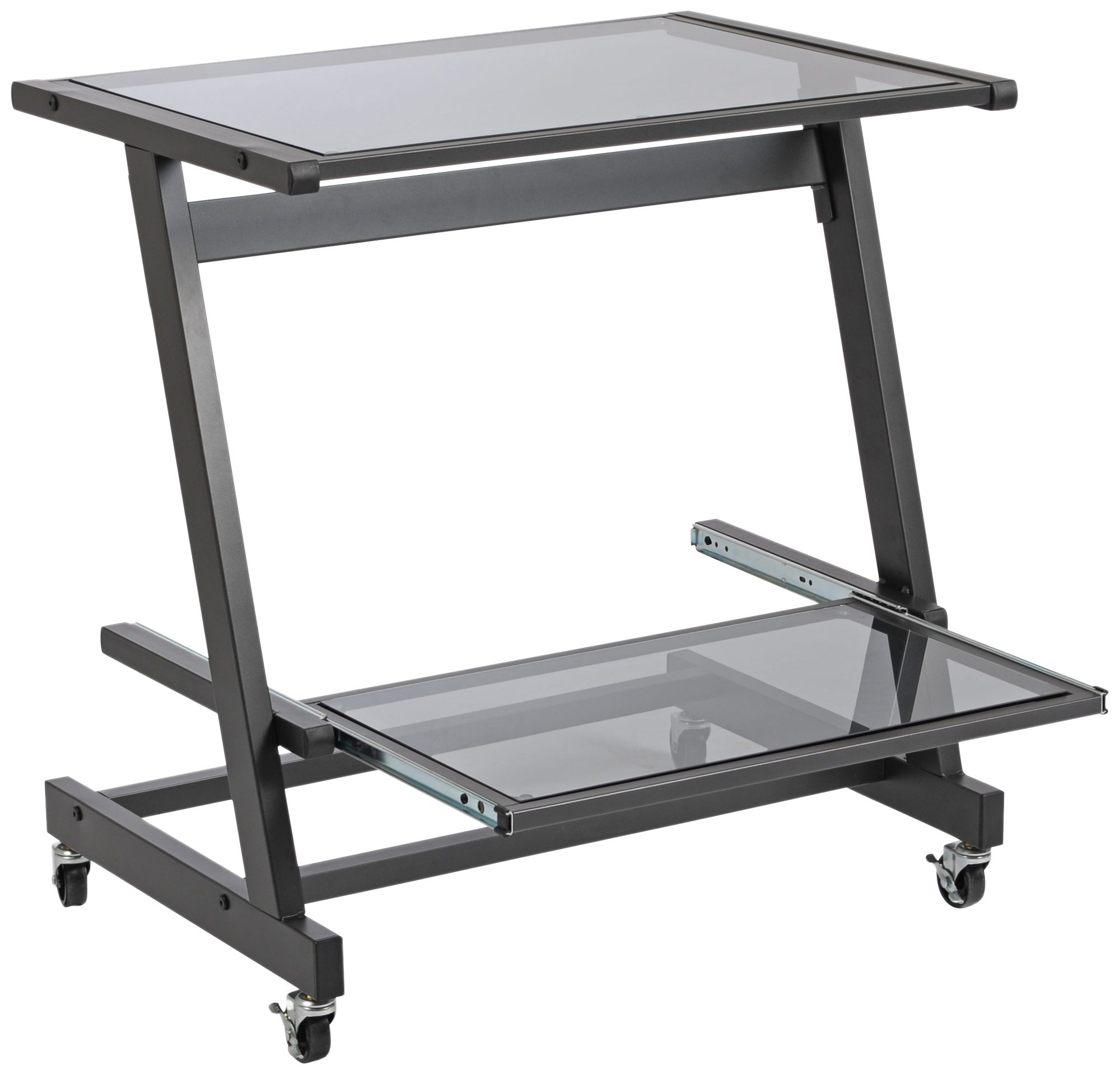 Zeus Graphite and Smoked Glass Computer Cart