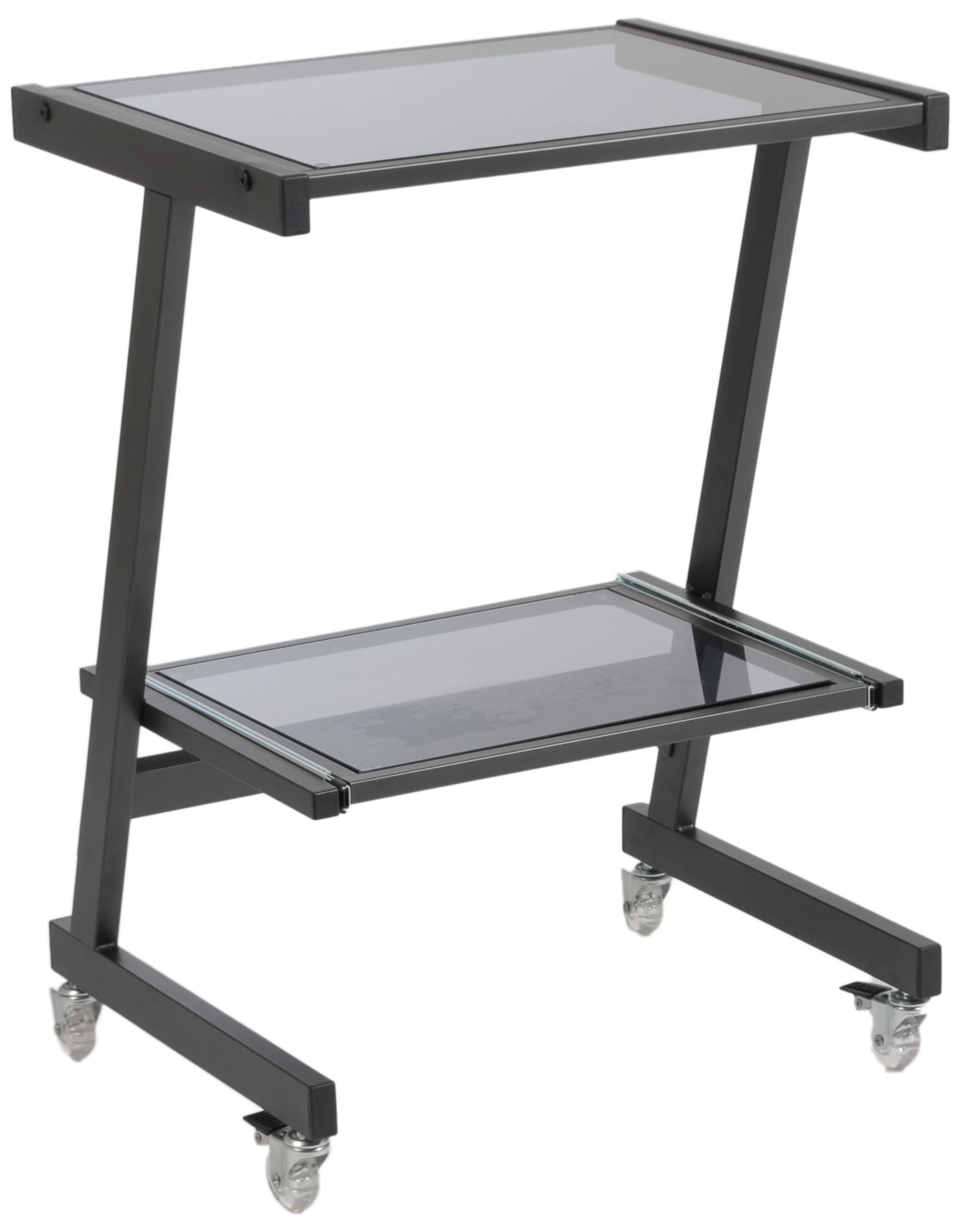 Luigi Smoked Glass Black Laptop Cart