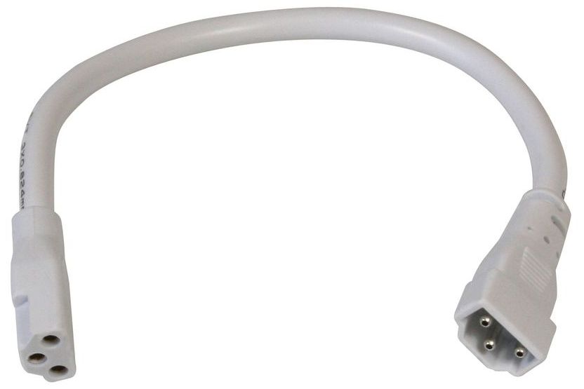 Complete White 12" Long Under Cabinet Connector Cable