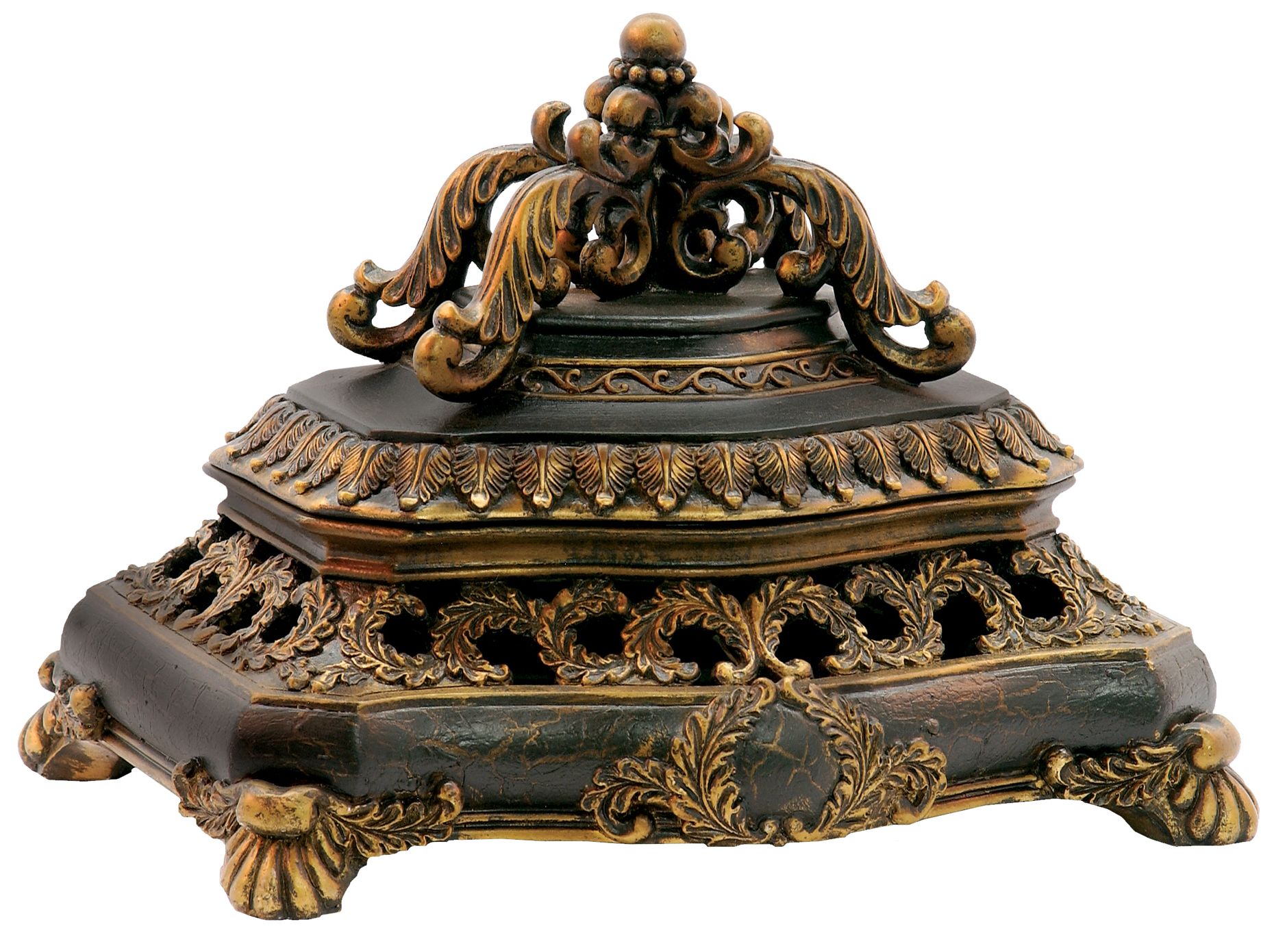 Laurel Wreath Gold and Bronze Keeping Box