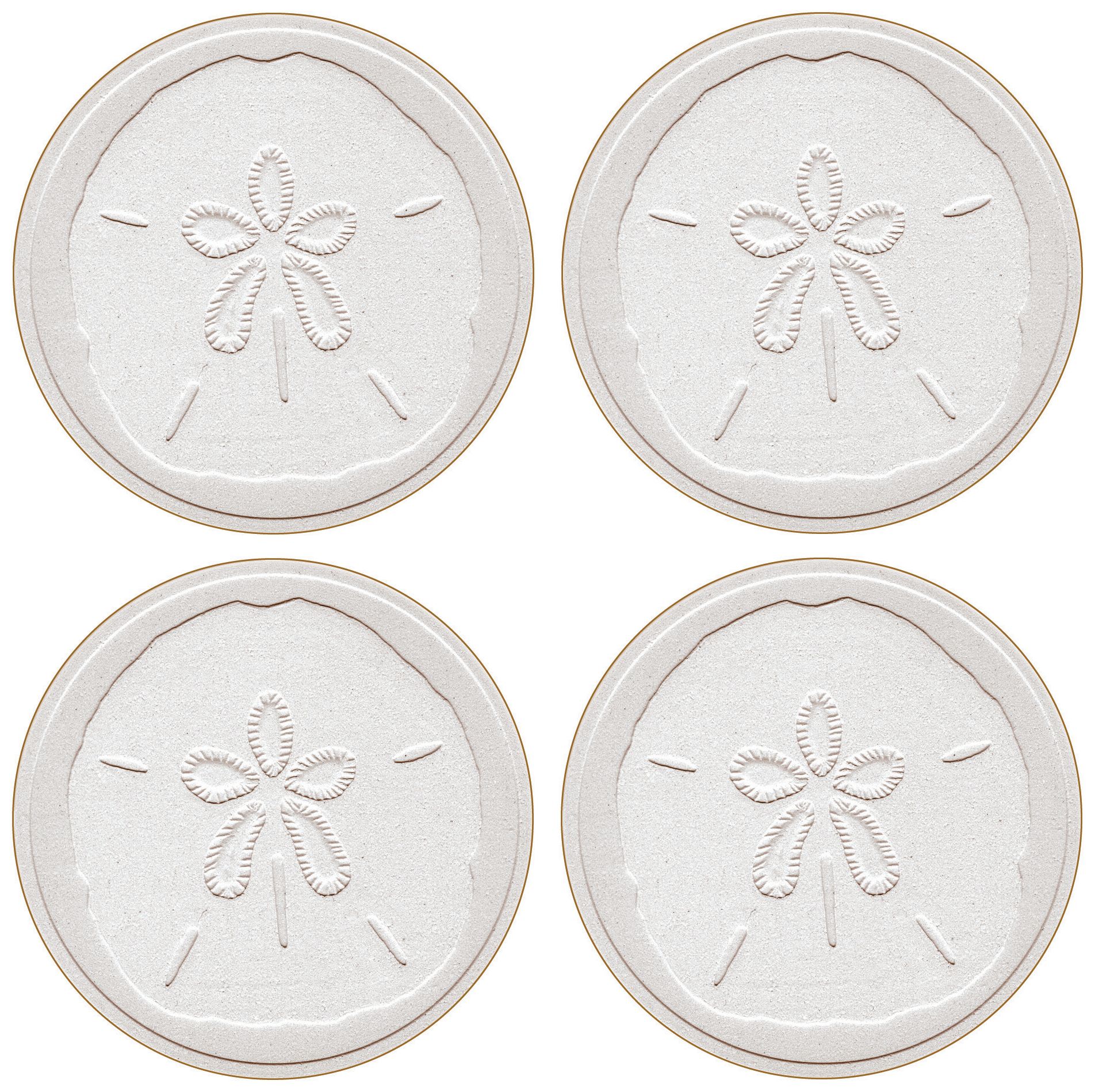 Hindostone Set of 4 Sand Dollar Coasters
