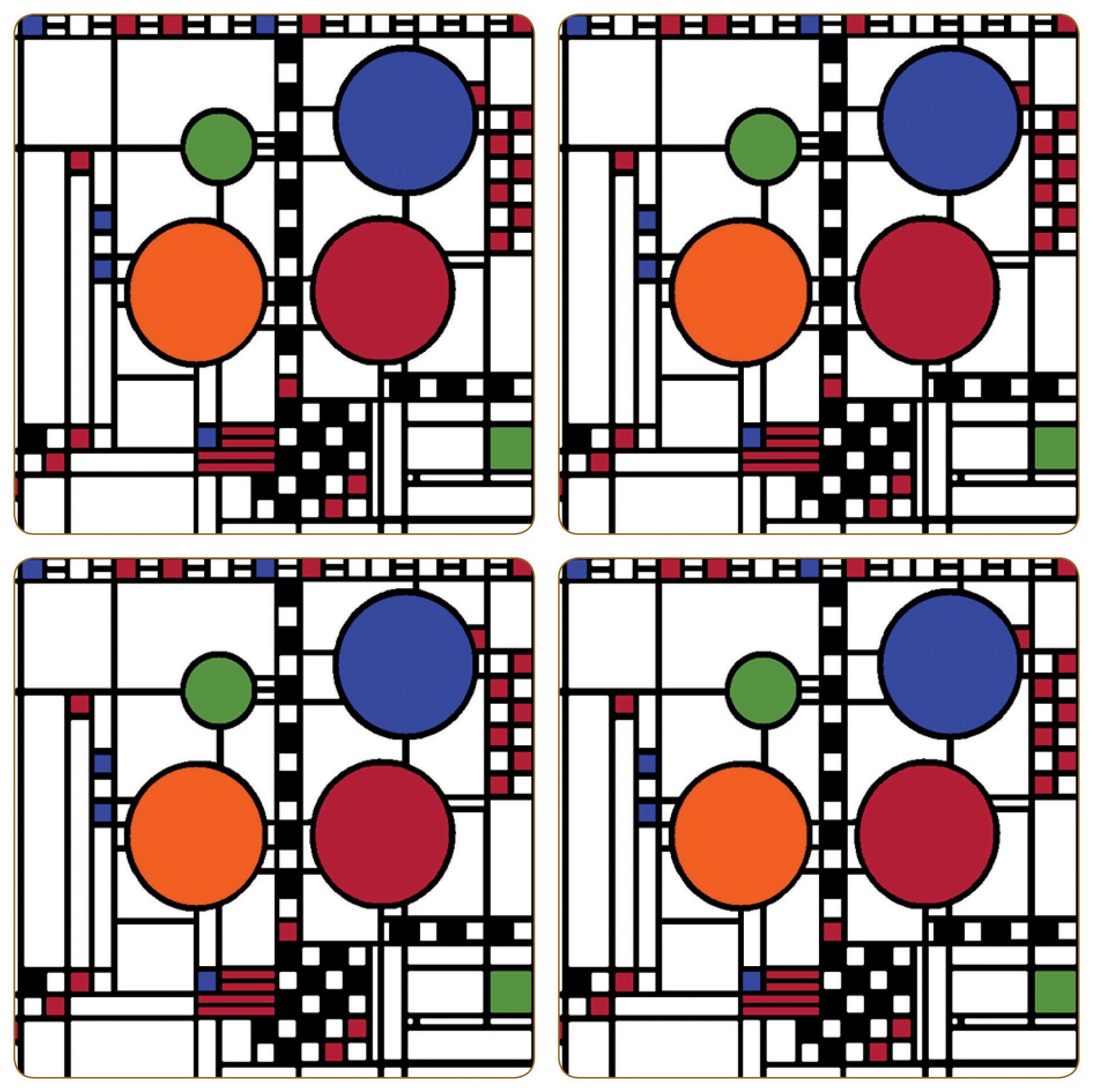 Hindostone Set of 4 Coonley Playhouse Window Coasters