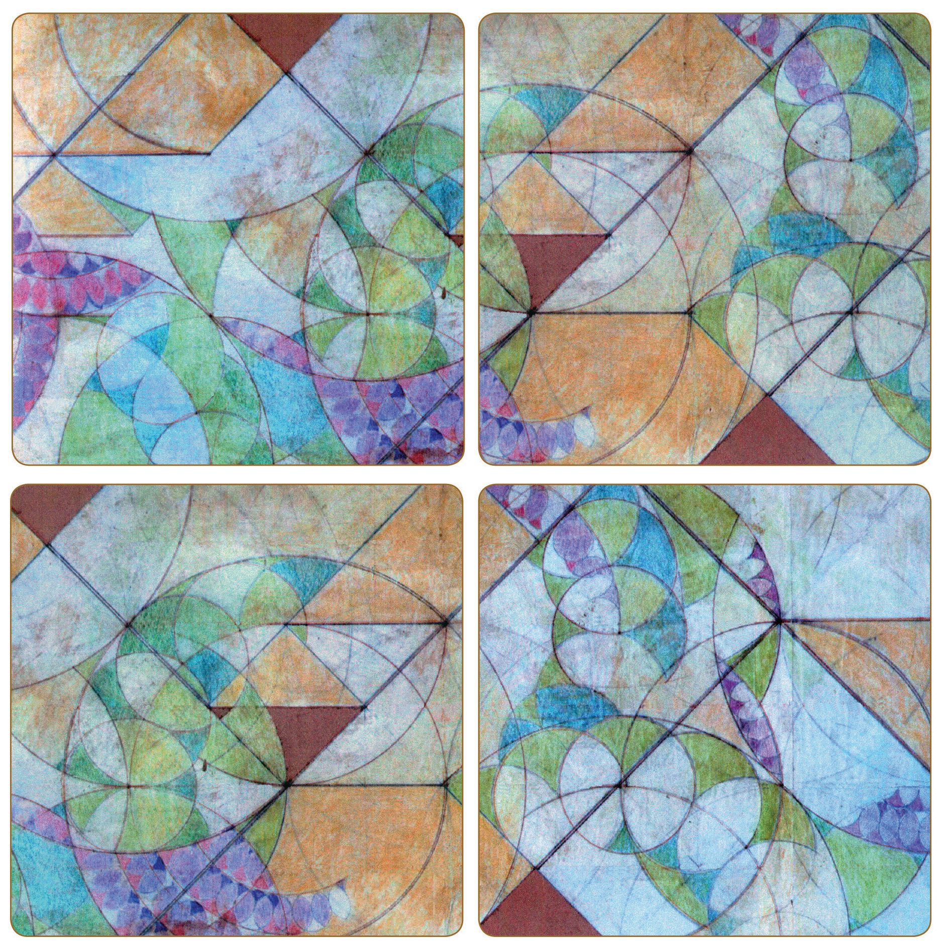 Hindostone Set of 4 Bougainvillea Coasters