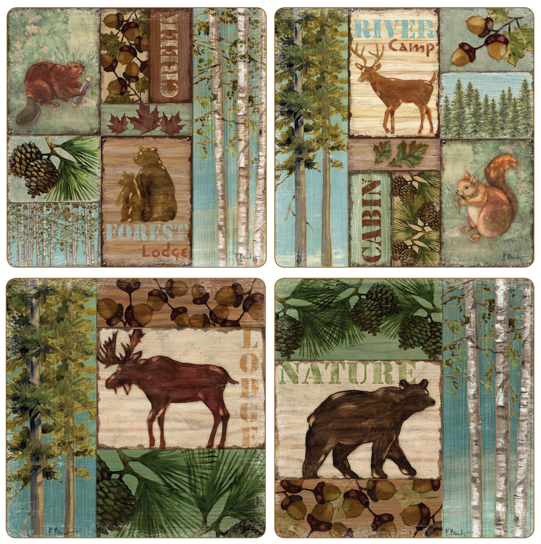 Hindostone Set of 4 Lodge Coasters