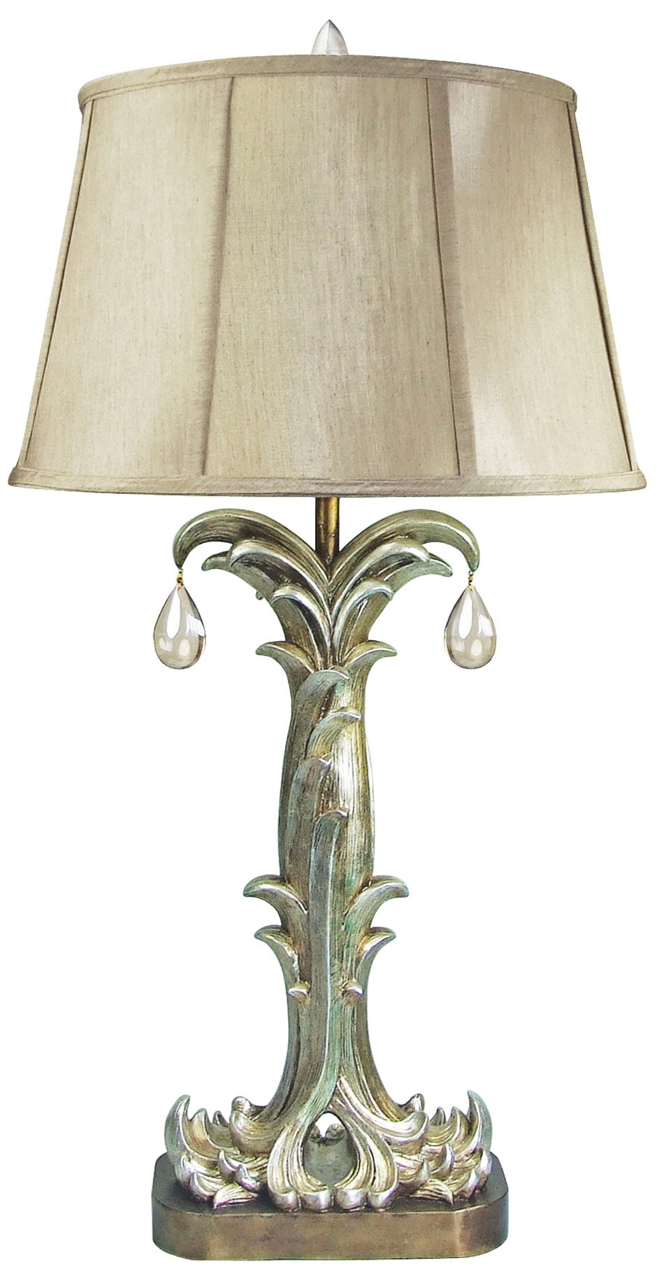 Silver Fontaine Silver Leaf Table Lamp