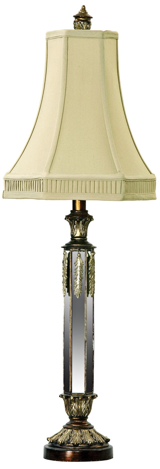 Mirrored Antique Gold Leaf Table Lamp