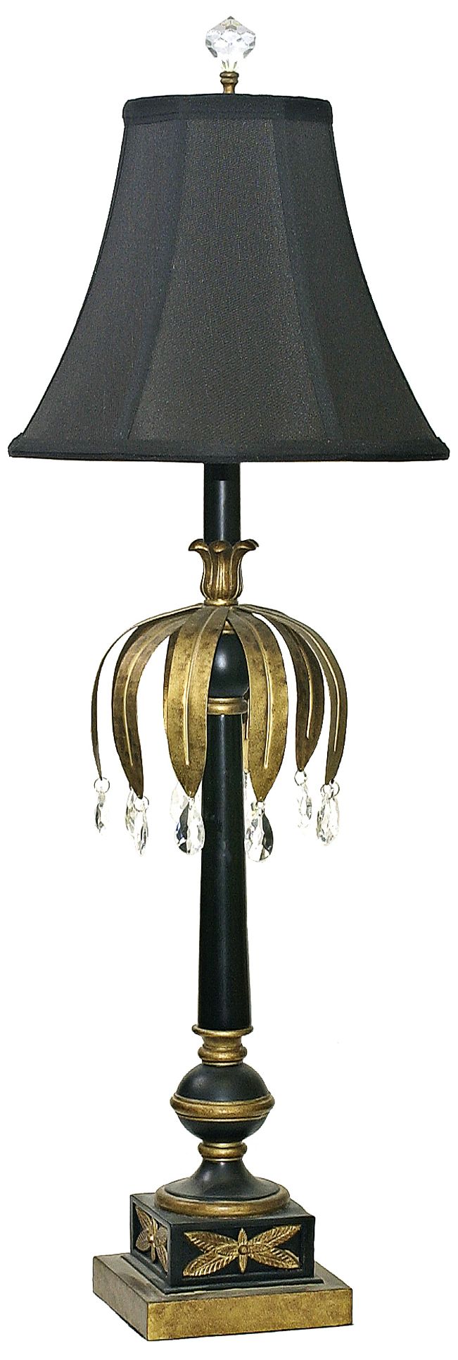 Weeping Leaf Gold Leaf and Black Table Lamp