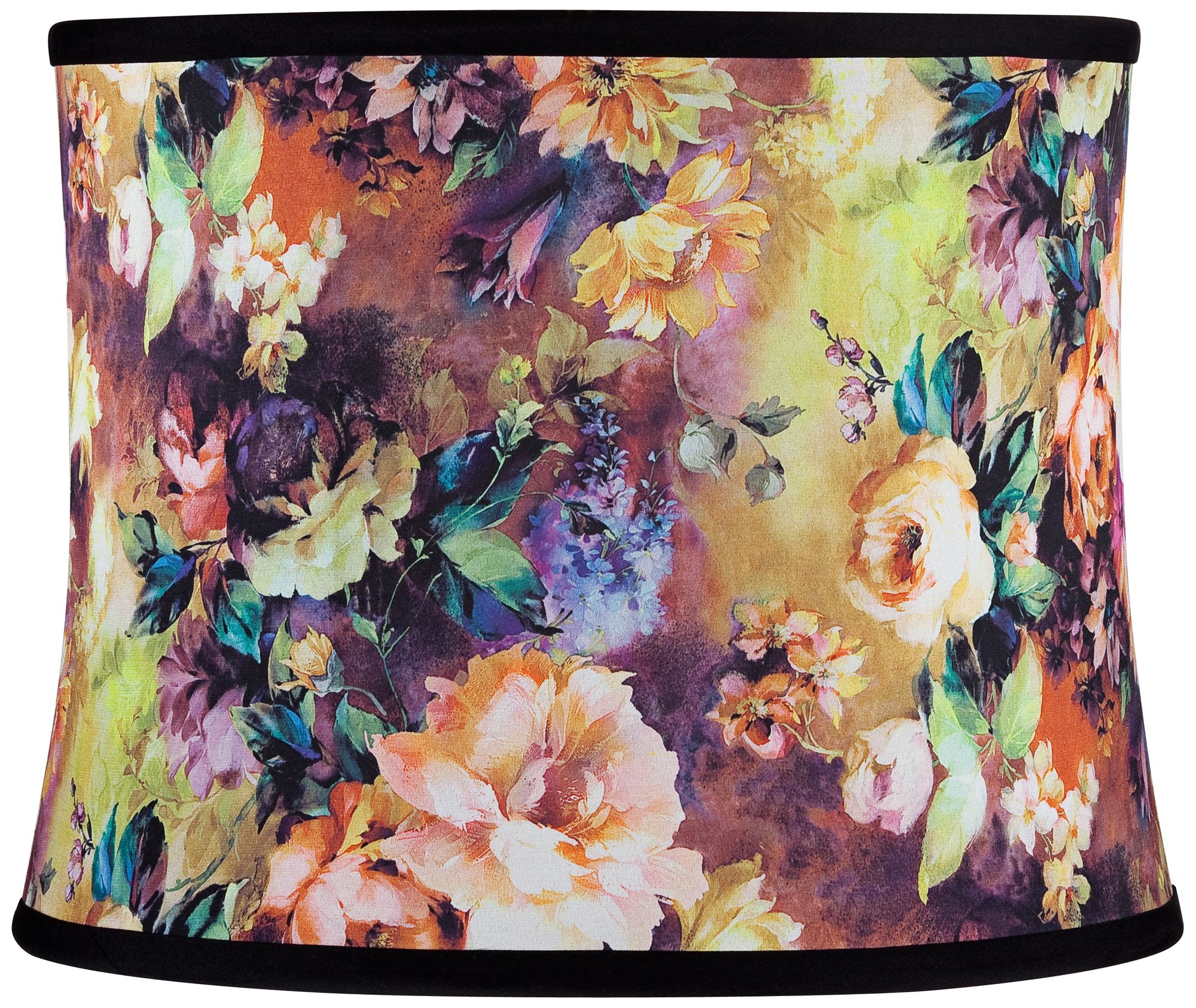 Black Velvet and Floral Print Shade 13x14x11 (Spider)