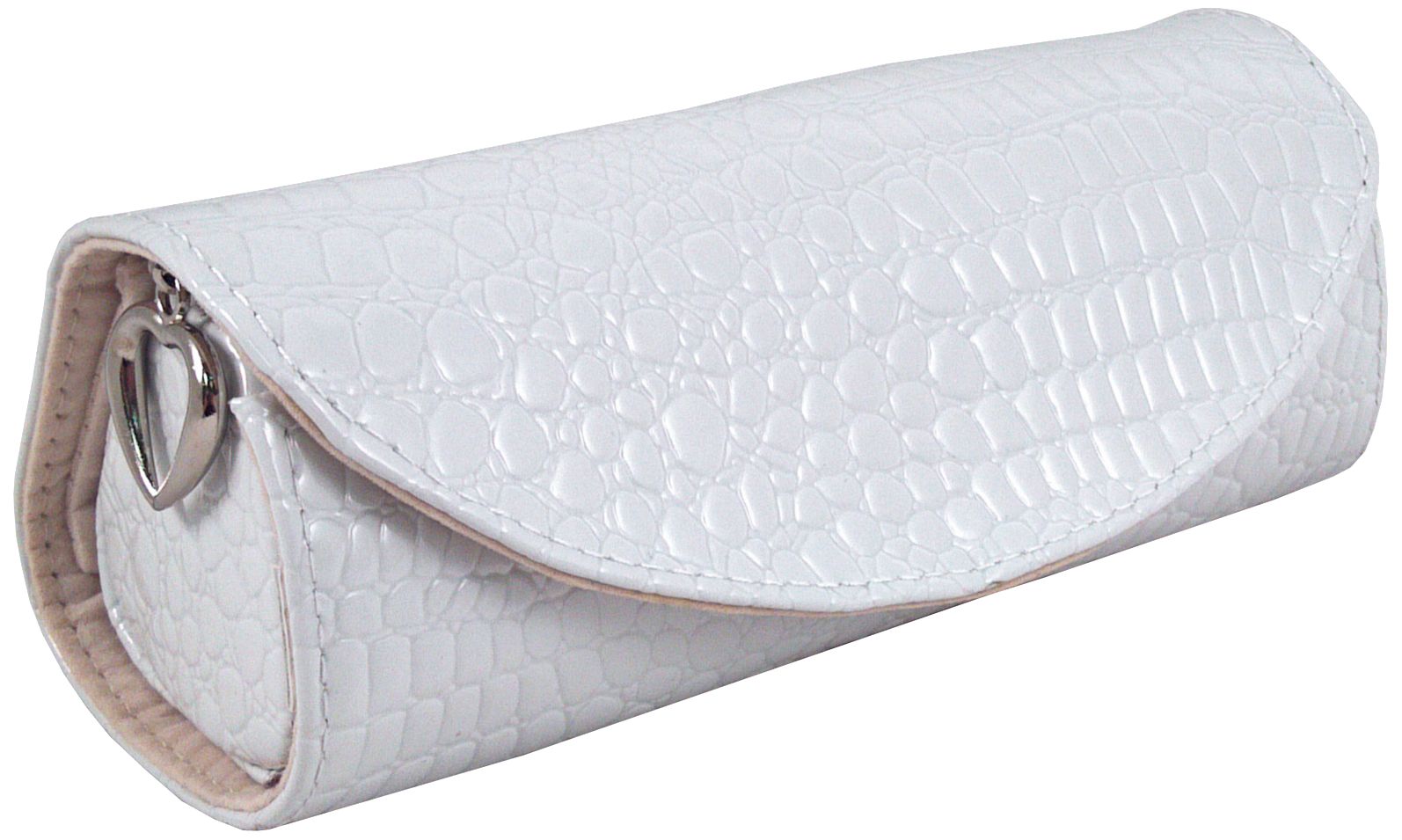 Mele & Co. Jenna White Faux Leather Travel Jewelry Roll