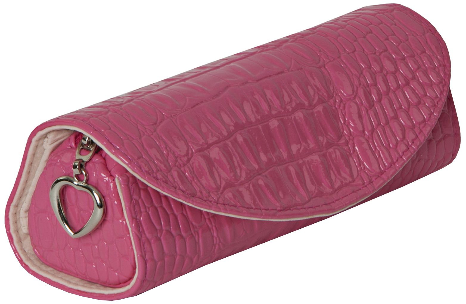 Mele & Co. Jenna Pink Faux Leather Travel Jewelry Roll