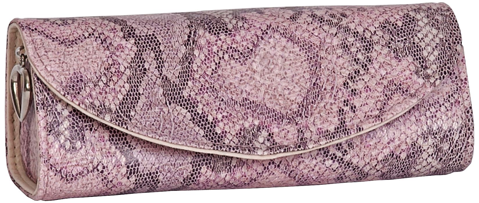 Mele & Co. Lorena Pink Faux Leather Travel Jewelry Roll