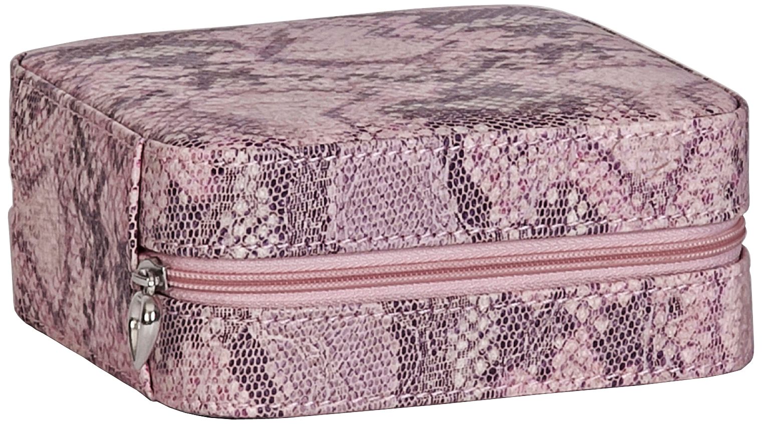 Mele & Co. Lucette Pink Faux Leather Travel Jewelry Case