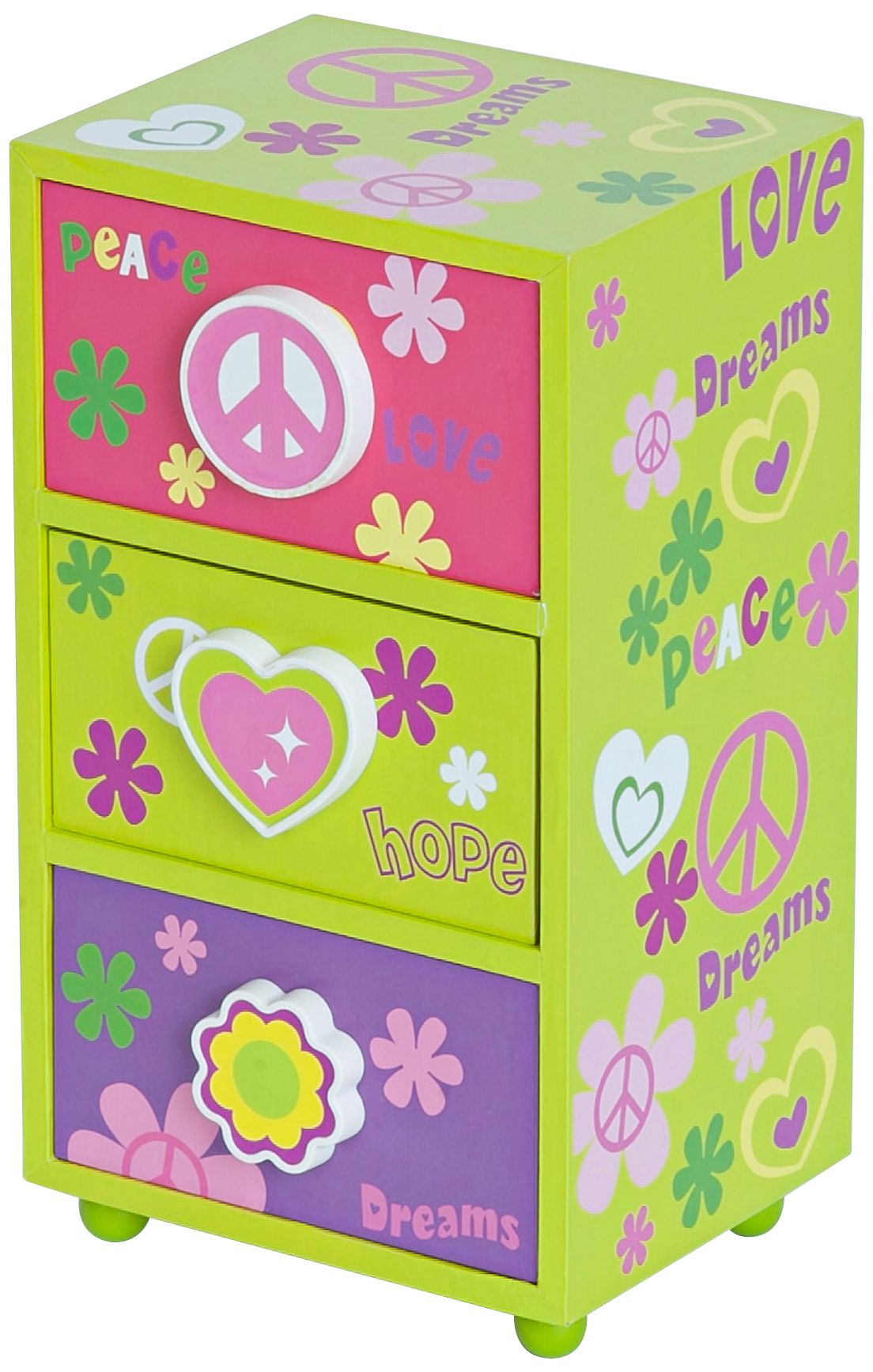 Mele & Co. Daisy Peace & Love Green Jewelry Box