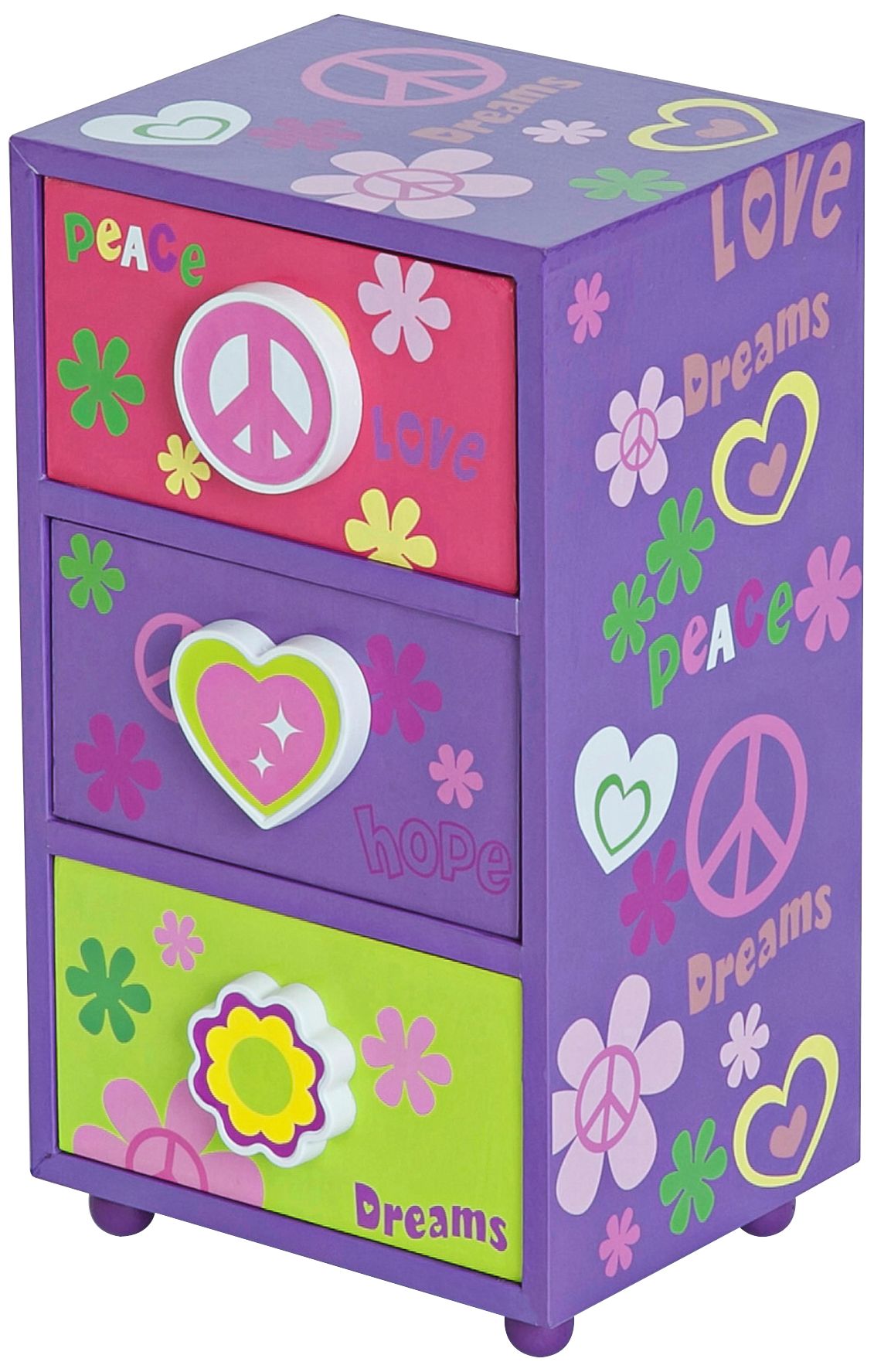 Mele & Co. Daisy Peace & Love Purple Jewelry Box