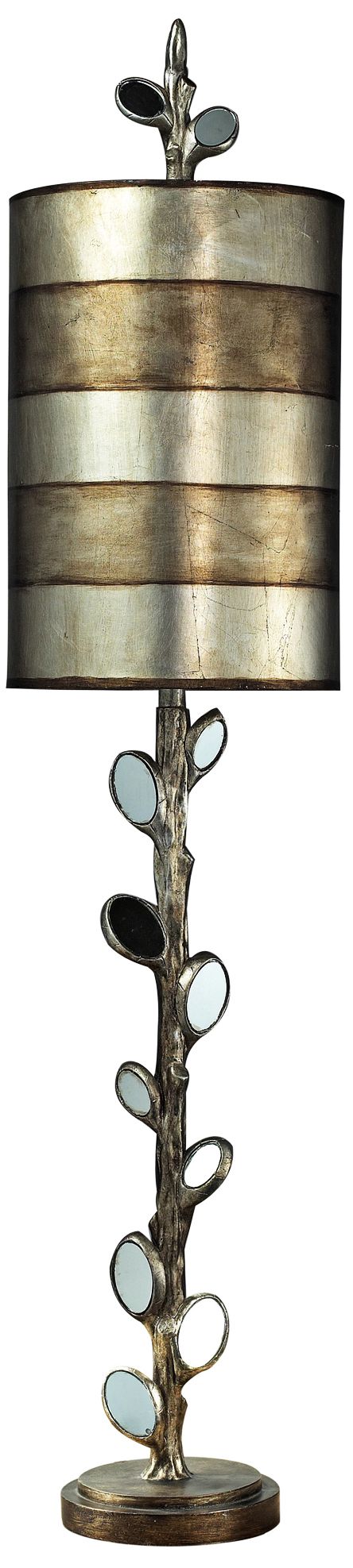 Amhert Mirror and Antique Silver Table Lamp