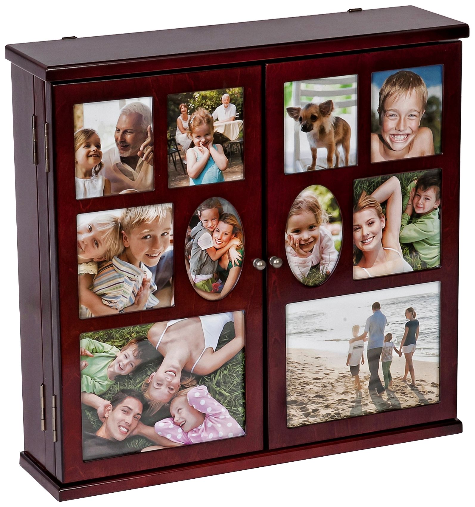 Mele & Co. Roxanne Walnut Hanging Photo Jewelry Chest