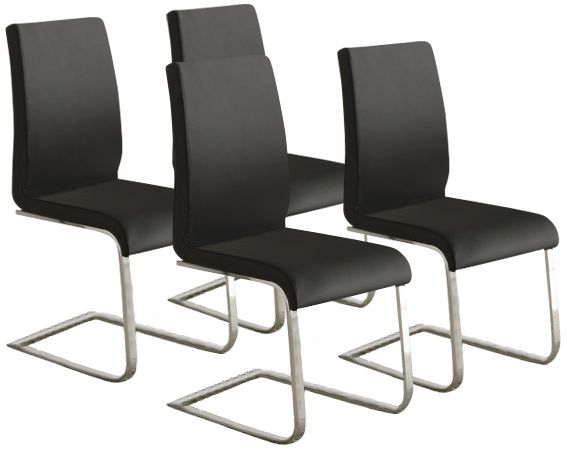 HomeBelle Set of 4 Modern Black Side Chairs