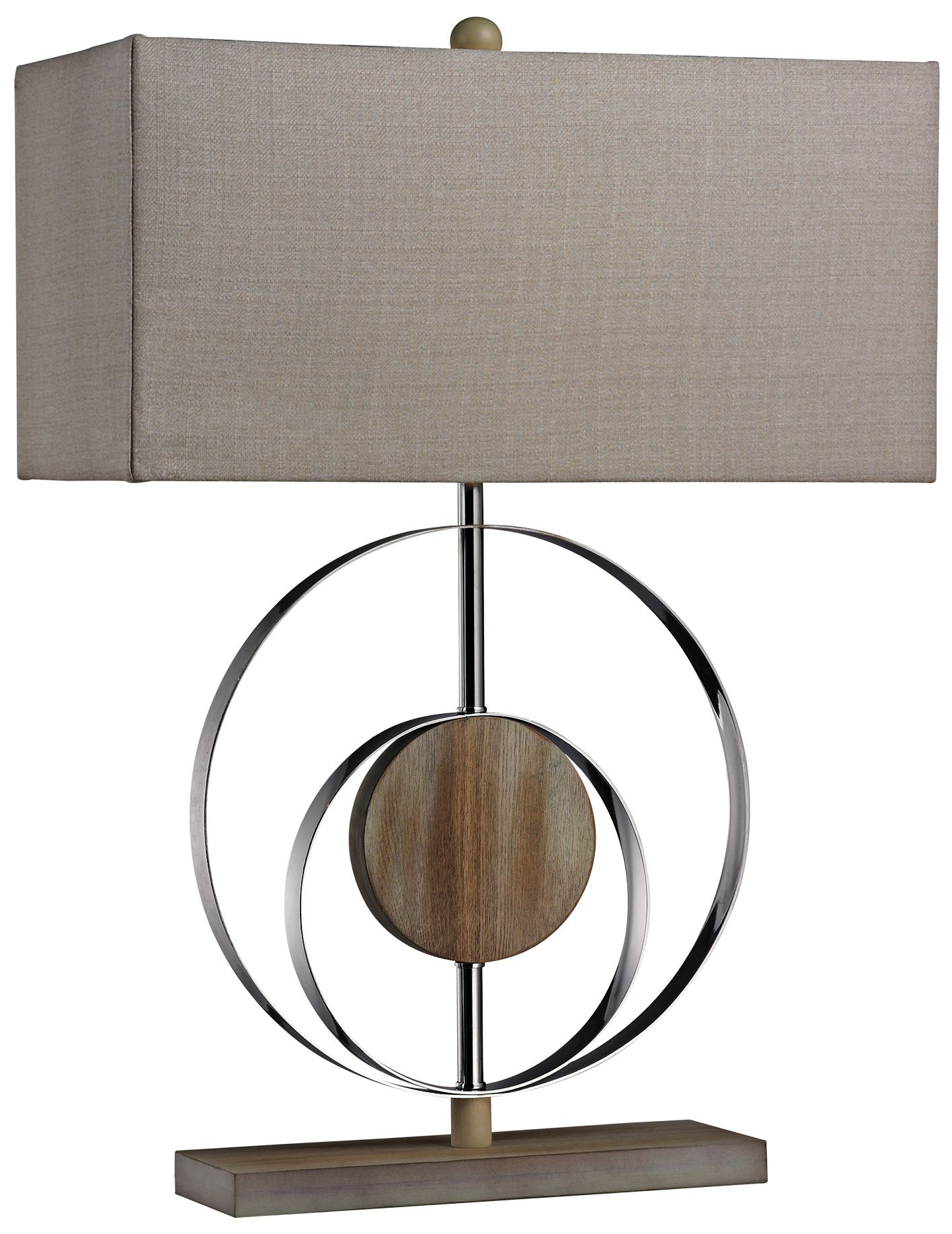 Shiprock Bleached Wood and Chrome Table Lamp