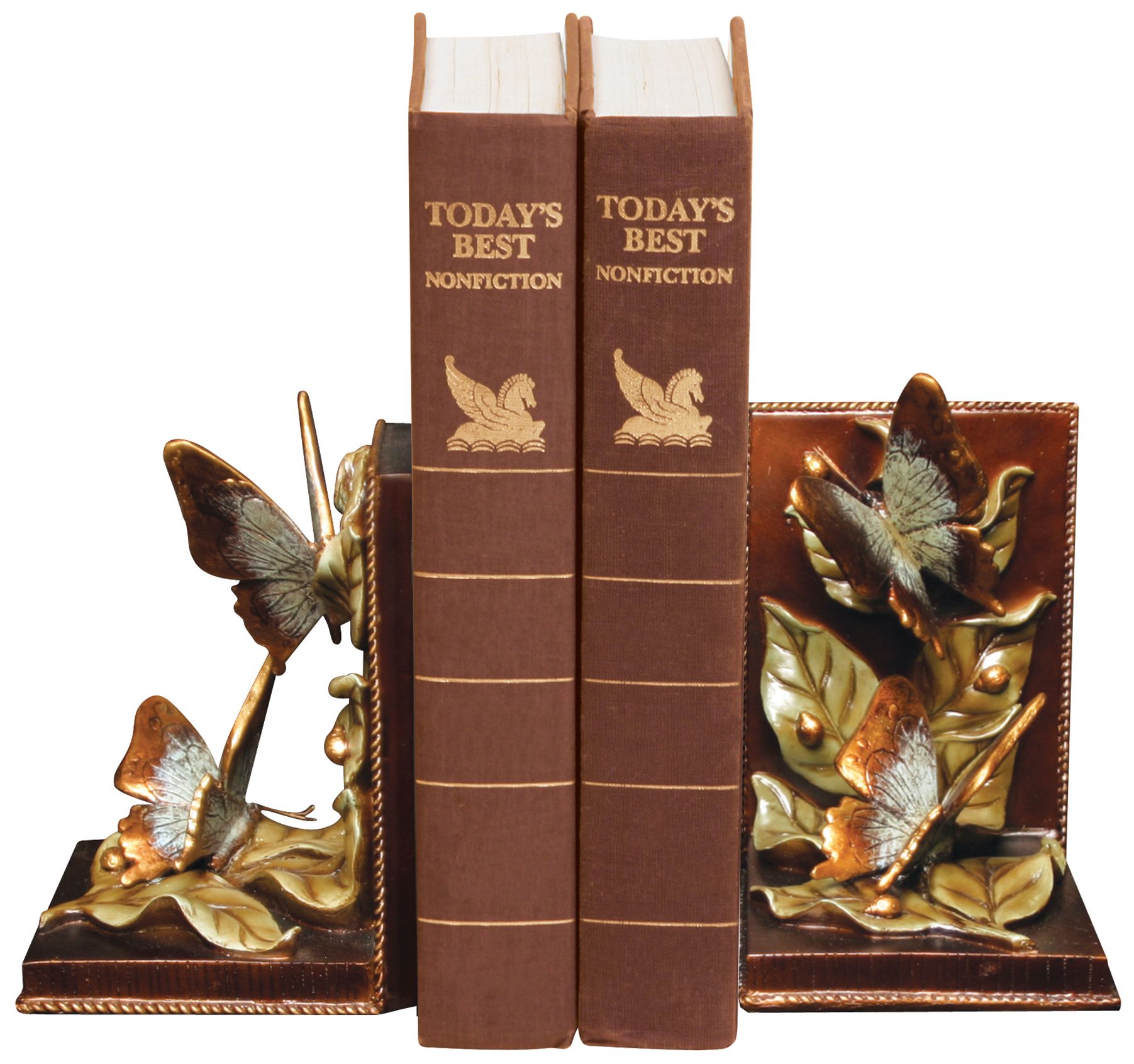 Set of 2 Butterflies Foraging Bookends