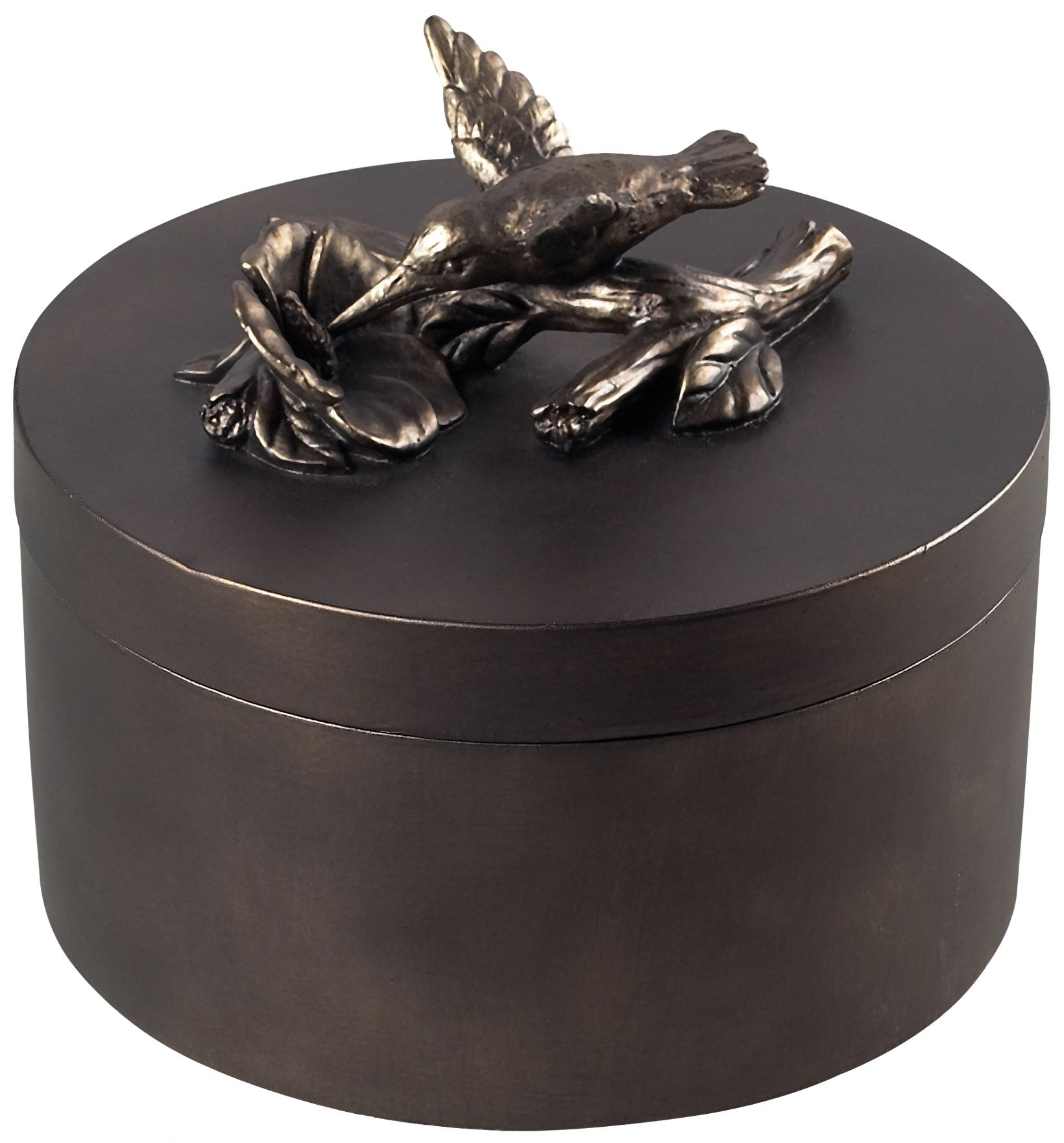 Brown and Silver Hummingbird Box
