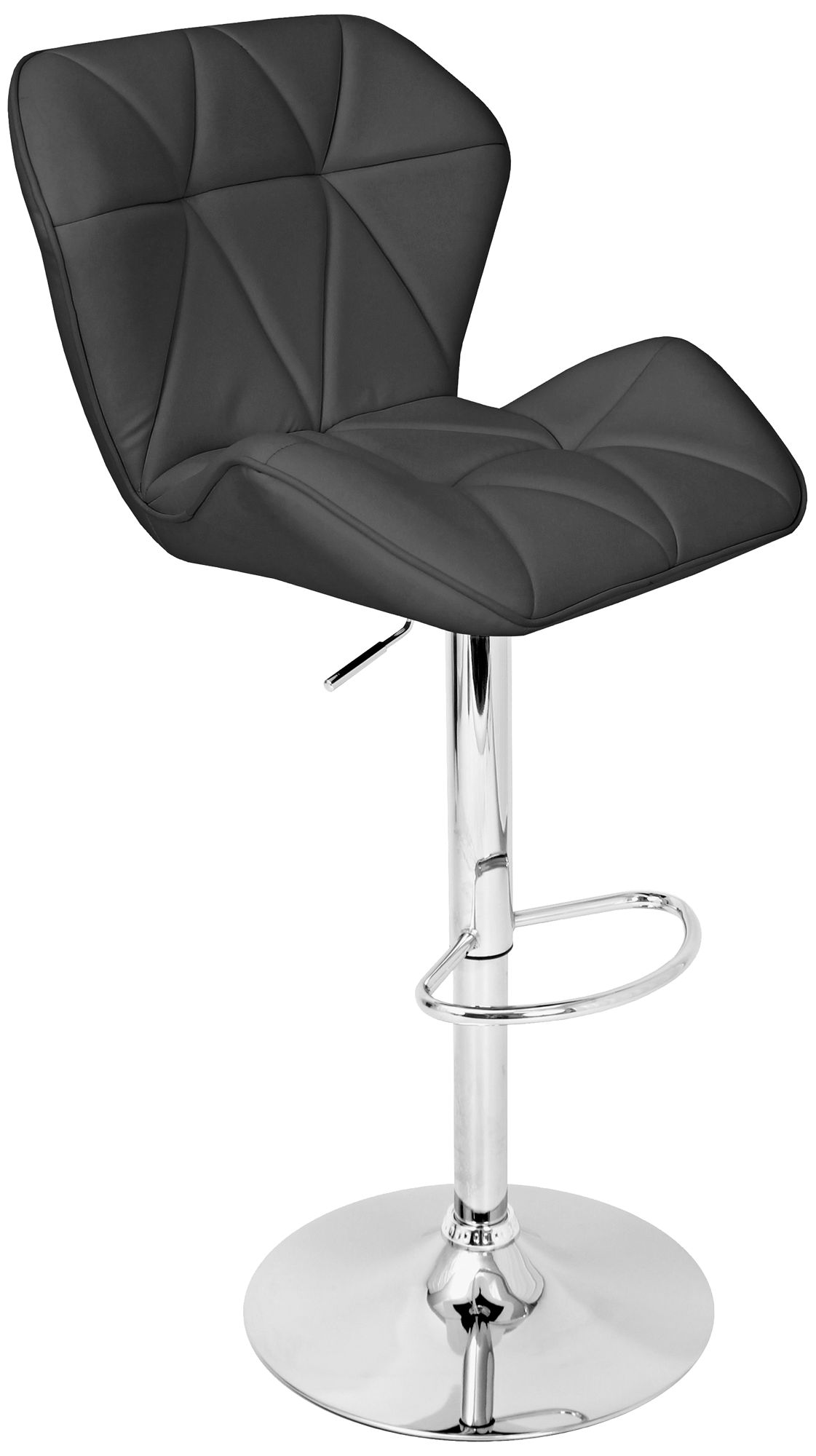 Jubilee Plush Black Leatherette Barstool