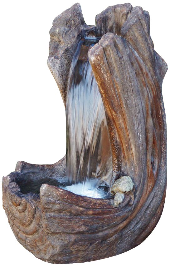 Curving Log Cast Iron Fountain
