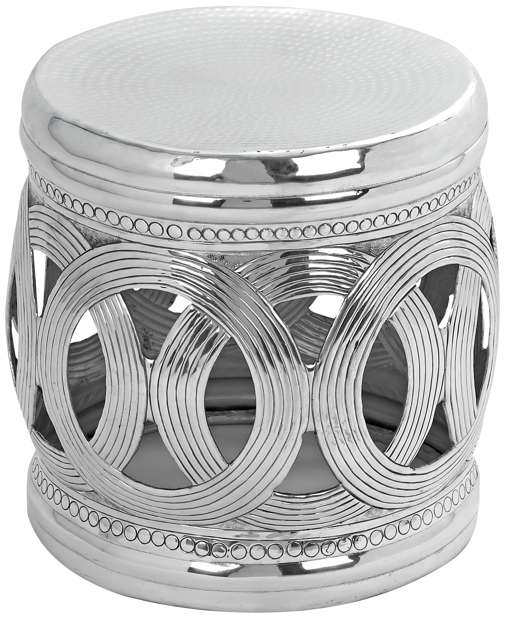 Polished Aluminum 16" High Stool