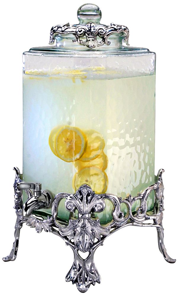 Arthur Court Fleur-de-Lis Rippled Glass Beverage Server