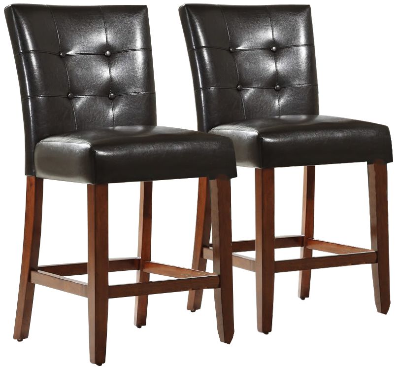 HomeBelle Set of 2 Tufted Back Counter Chairs