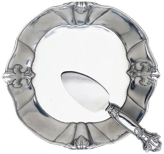 Arthur Court Fleur-de-Lis 2-Peice Cheese Plate Server Set