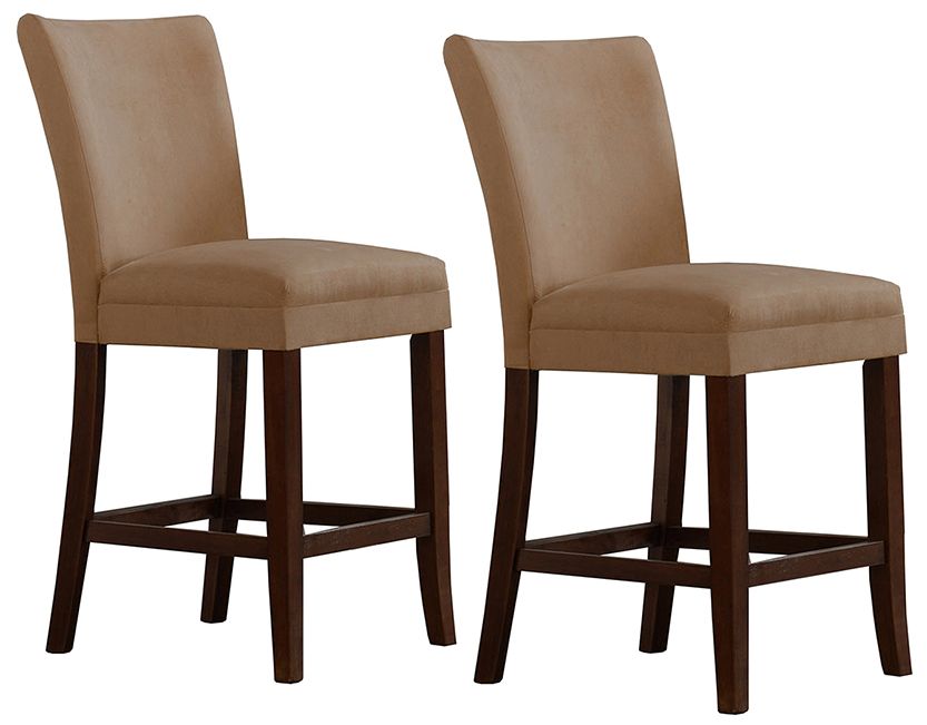 HomeBelle Set of 2 Peat Brown Counter Chairs