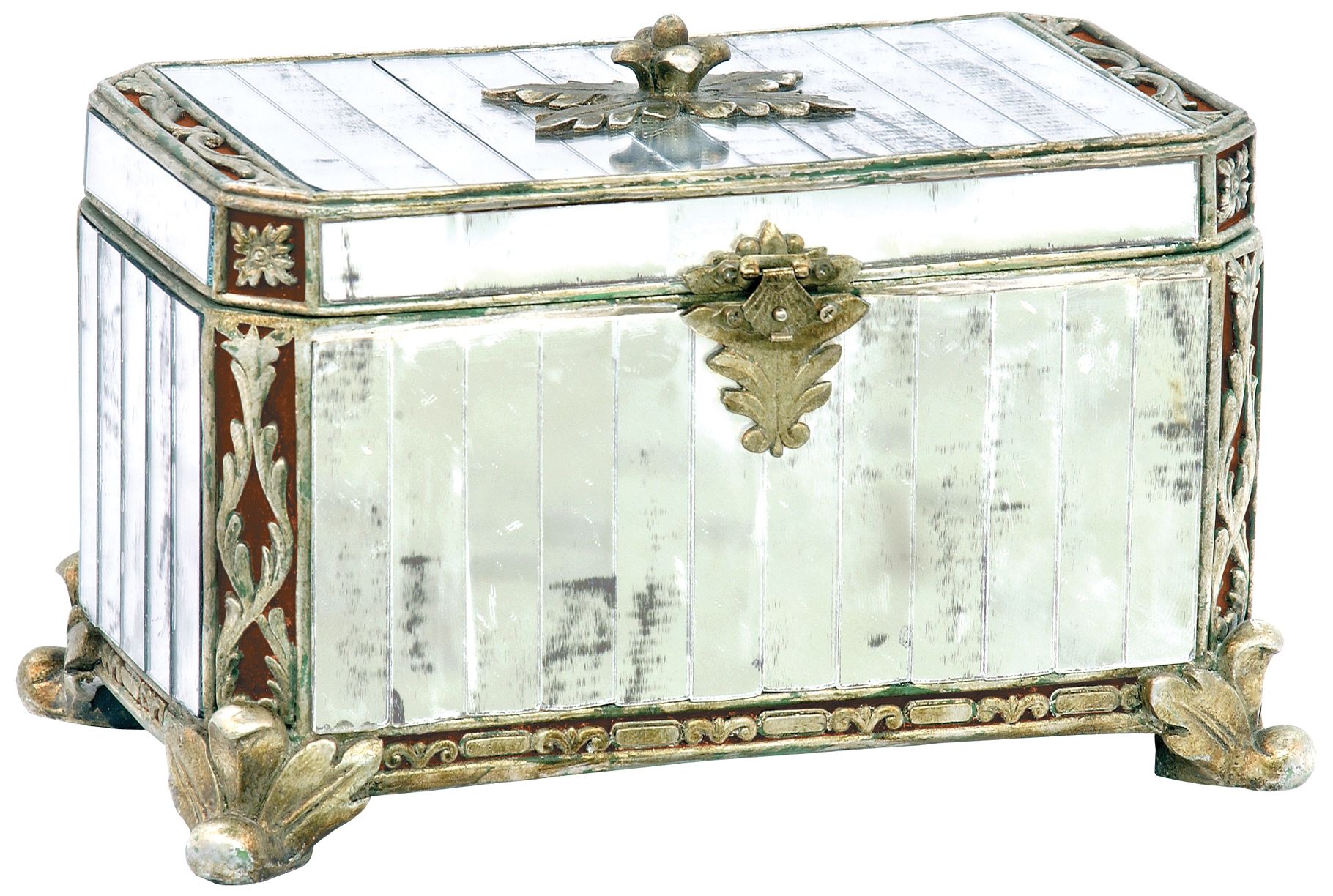 Paneled Mirrored Silver Box