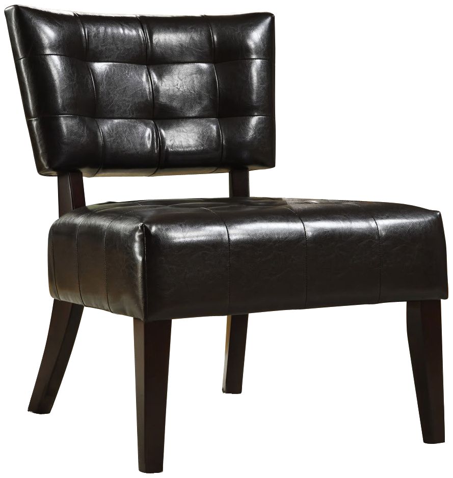 HomeBelle Brown Faux Leather Accent Chair