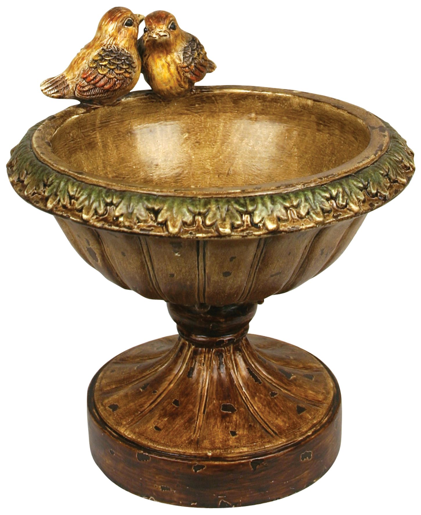 Finch Brown and Gold Pedestal Bowl