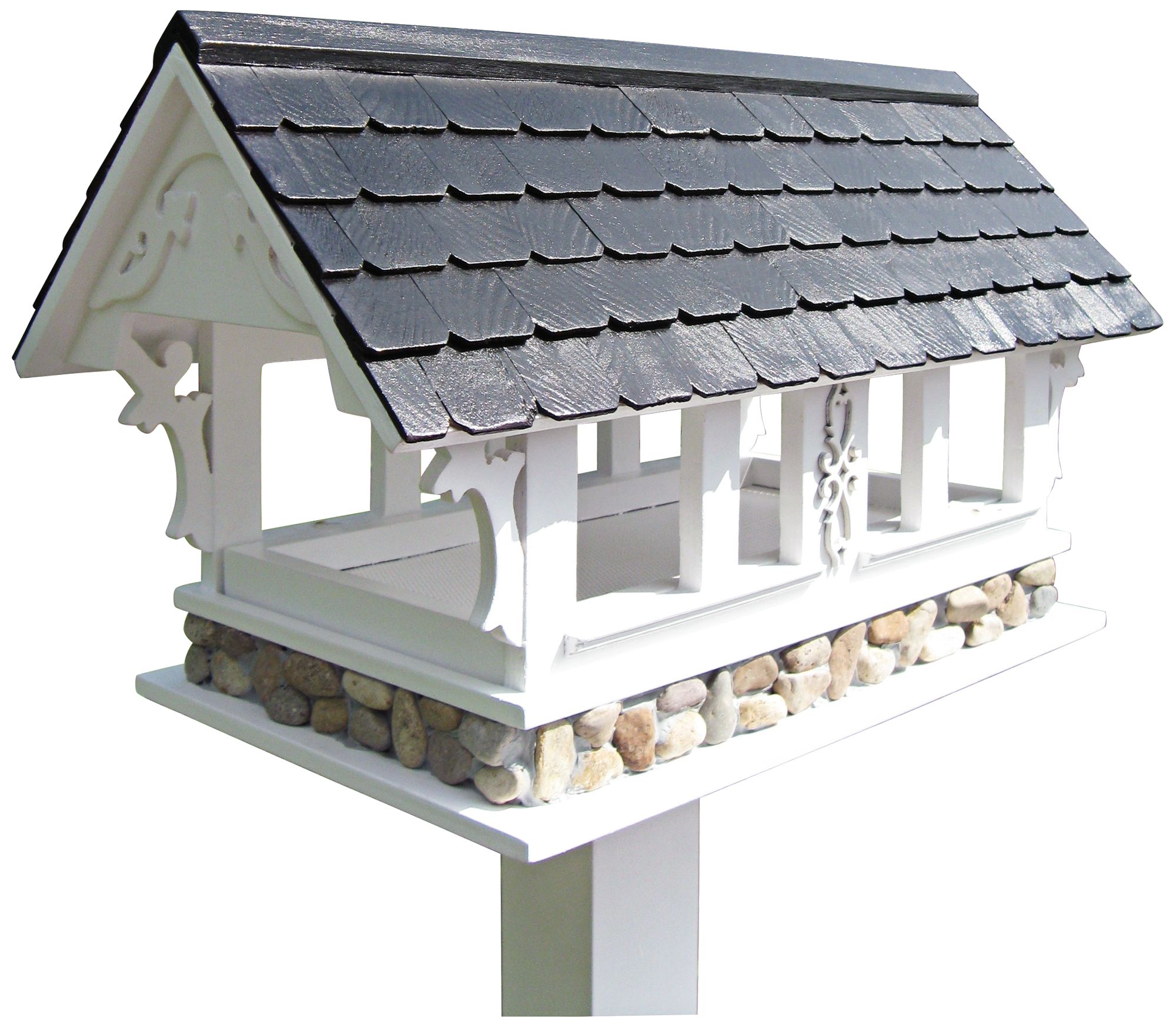Covered Bridge Black Roof Birdfeeder