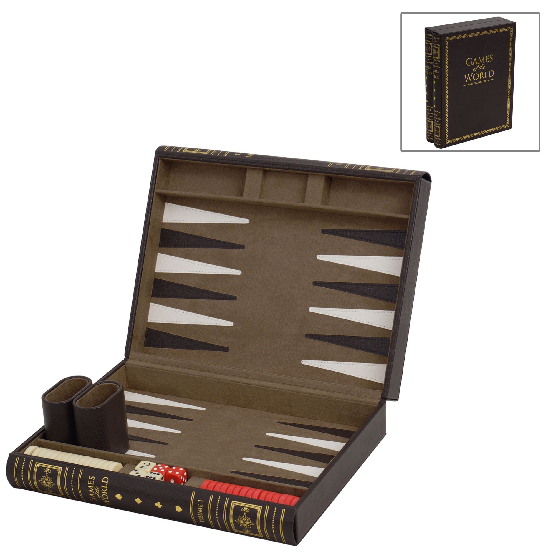 Abbot Small Brown Backgammon Set