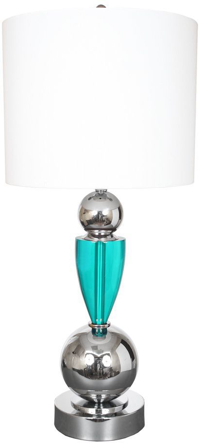 Van Teal Every Week Turquoise And Chrome Table Lamp