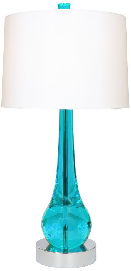 Van Teal Charming Turquoise And Chrome Modern Table Lamp