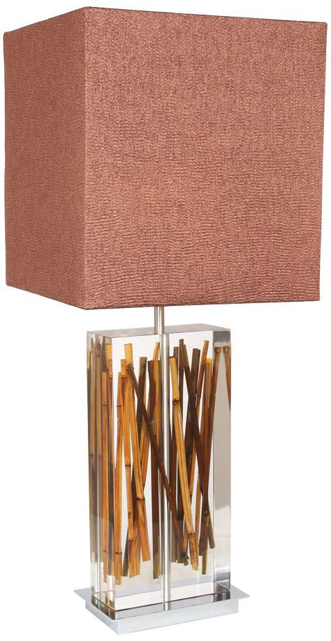 Van Teal Clear With River Cane Modern Acrylic Table Lamp